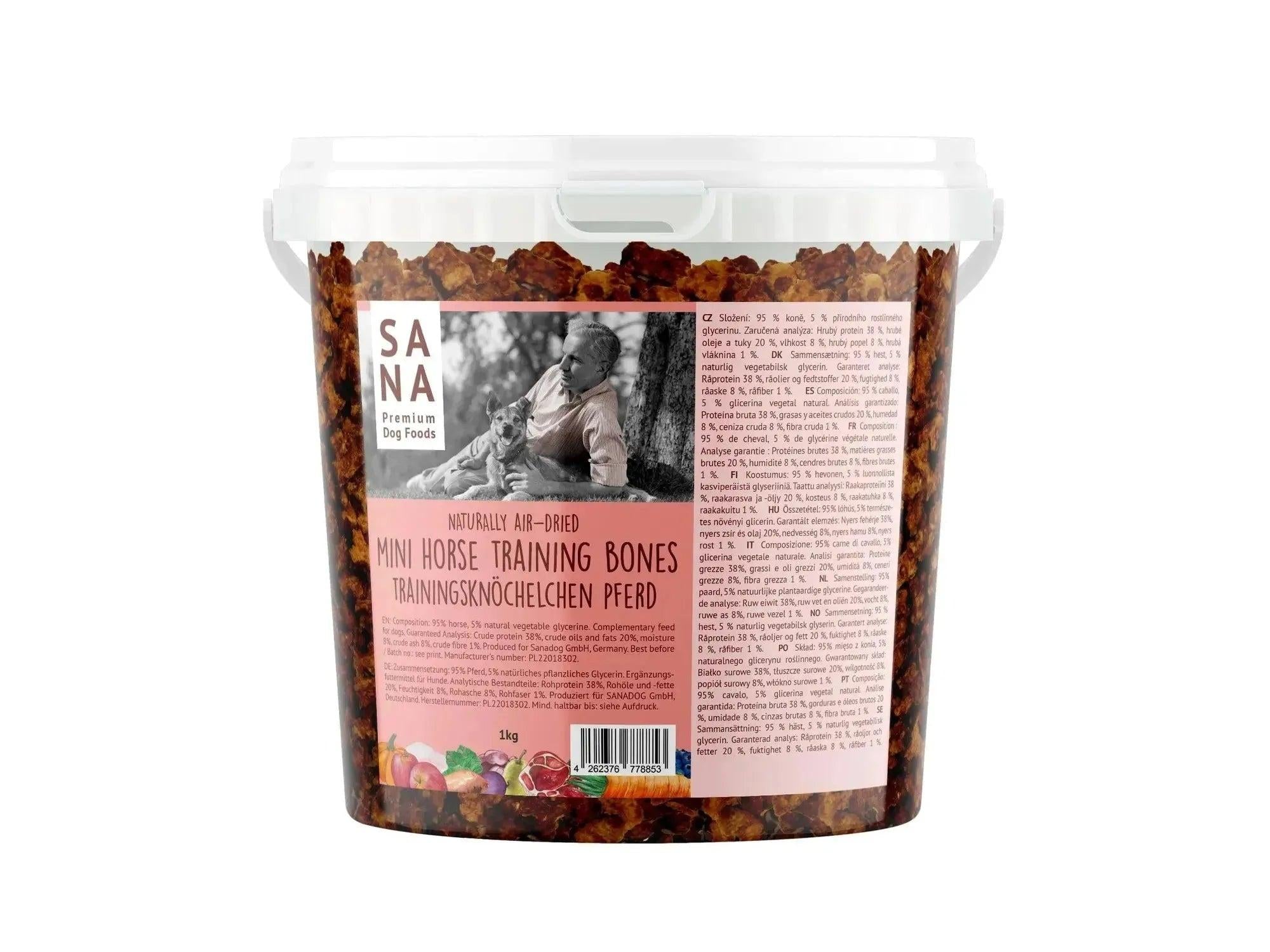 Sanadog Mini Hest Treningsgodbiter 1 kg myke treningsbein