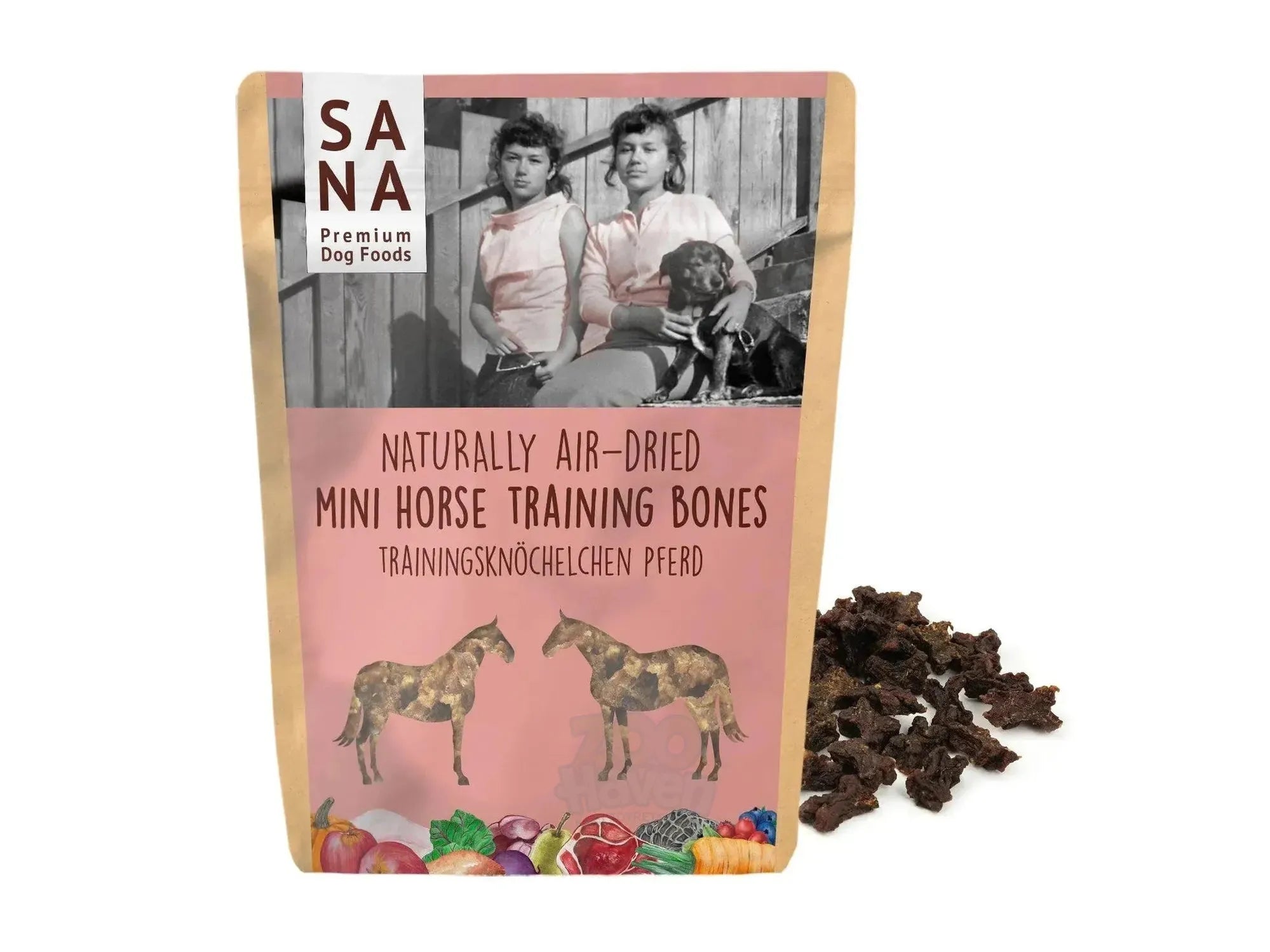 SANADOG Mini Hest Treningsgodbiter – Myke Treningsbein av Rent Kjøtt