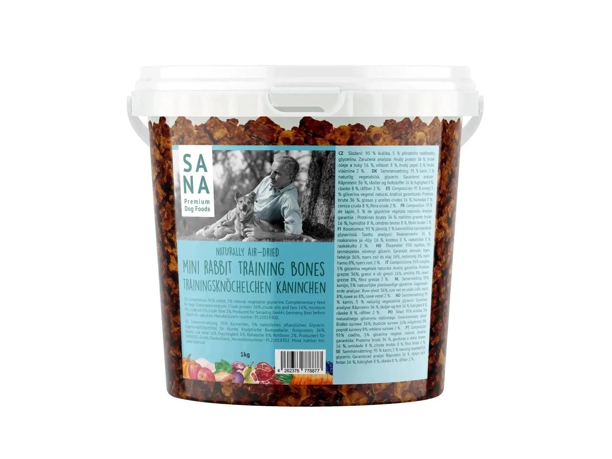 Sanadog Mini Kanin Treningsgodbiter 1 kg myke treningsbein