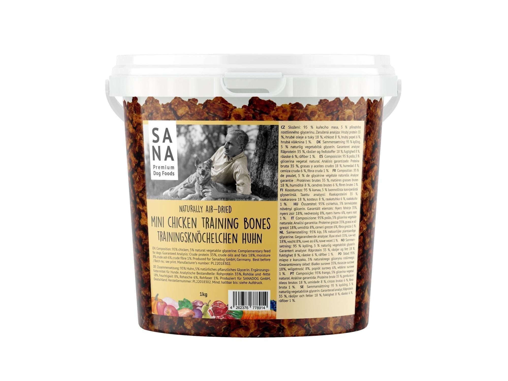 Sanadog Mini Kylling Treningsgodbiter 1 kg myke treningsbein