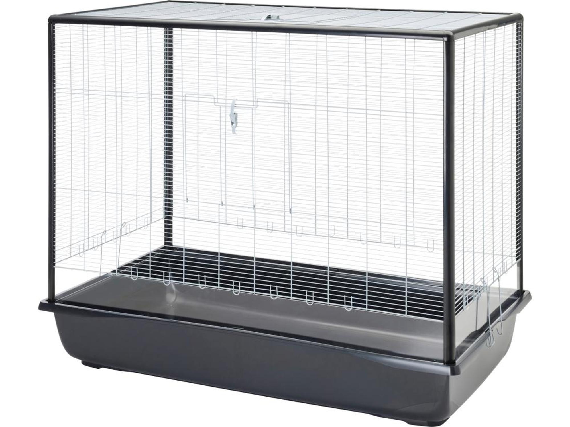 Savic Argus 120 Plexi Knock Down-bur med svart bunn, metallgitter og plexiglassider.