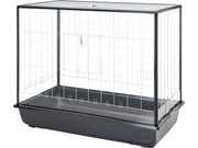 Savic Argus 120 Plexi Knock Down-bur med svart bunn, metallgitter og plexiglassider.