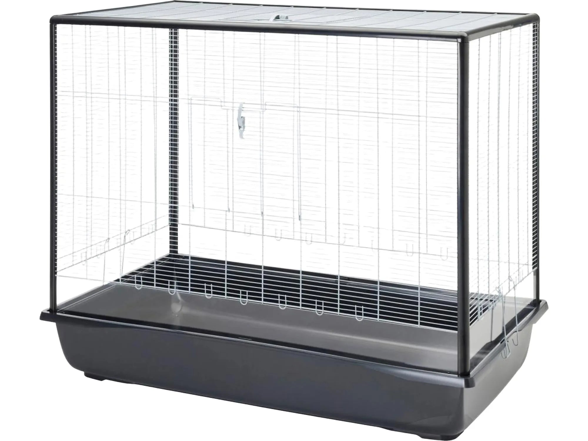 Savic Argus 120 Plexi Knock Down-bur med svart bunn, metallgitter og plexiglassider.
