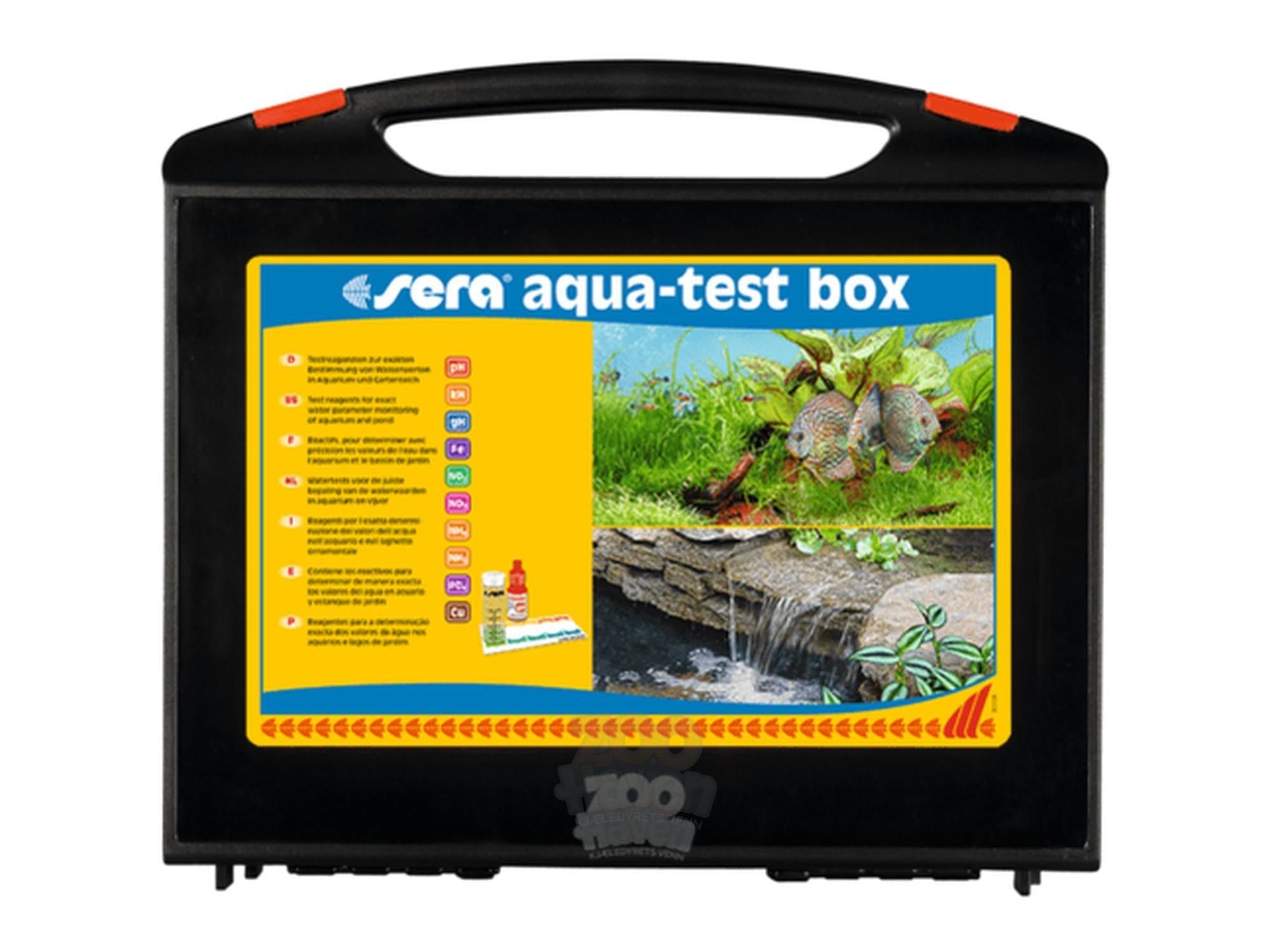 Sera Aqua-Test Box Komplett Vanntestsett med 9 Tester for Ferskvannsakvarium