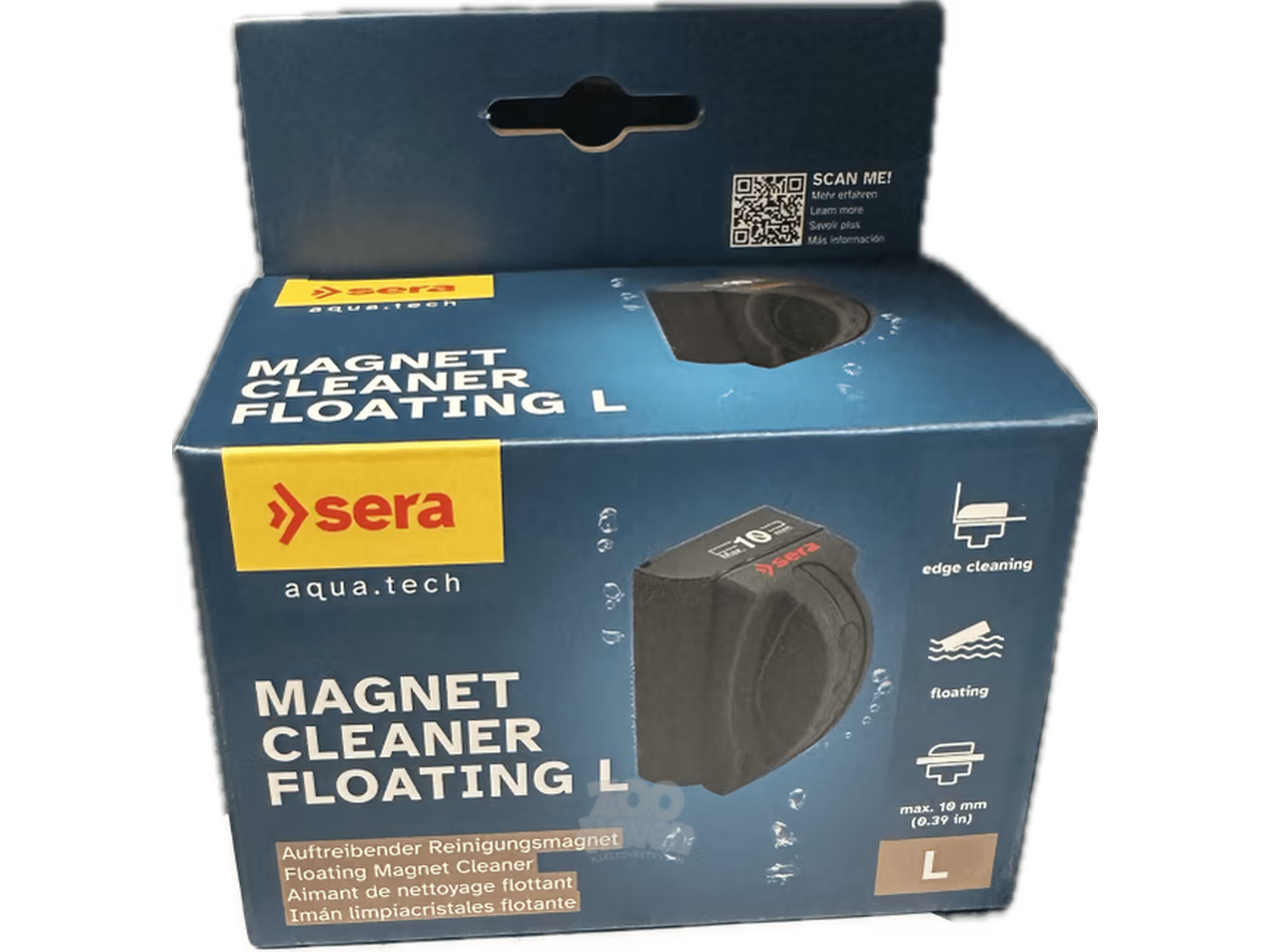 Sera Magnet Cleaner Floating L Magnetisk Algeskrape for Akvarieglass opptil 10 mm