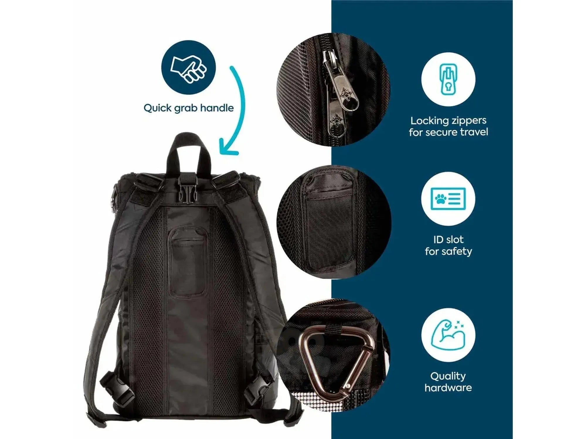 Sherpa Deluxe Pet Carrier & Backpack Svart 43 × 26,5 × 26 cm (opptil 7 kg)