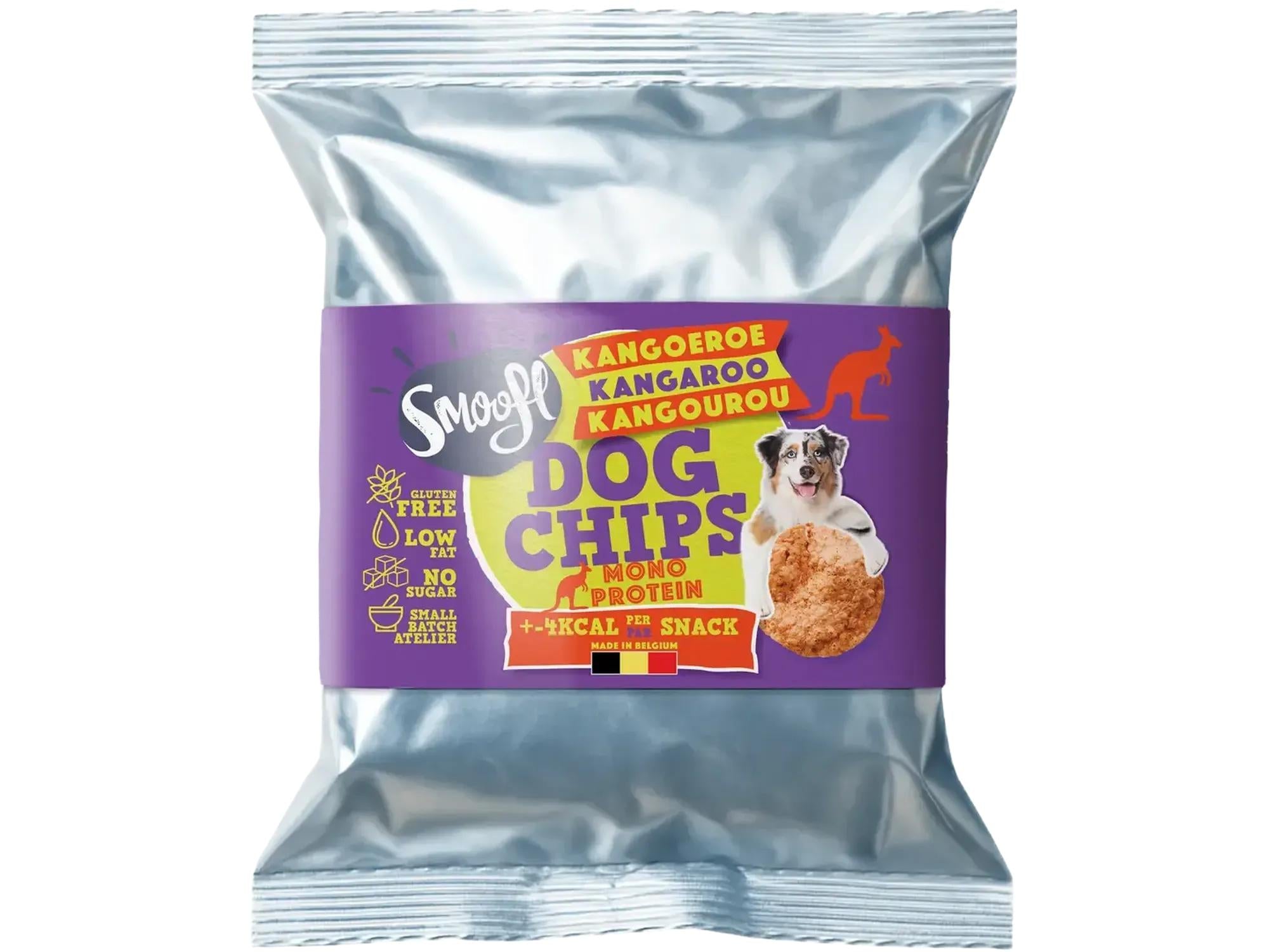 Smoofl Dog Chips Kenguru 50 g – Kaloriefattig hundesnacks