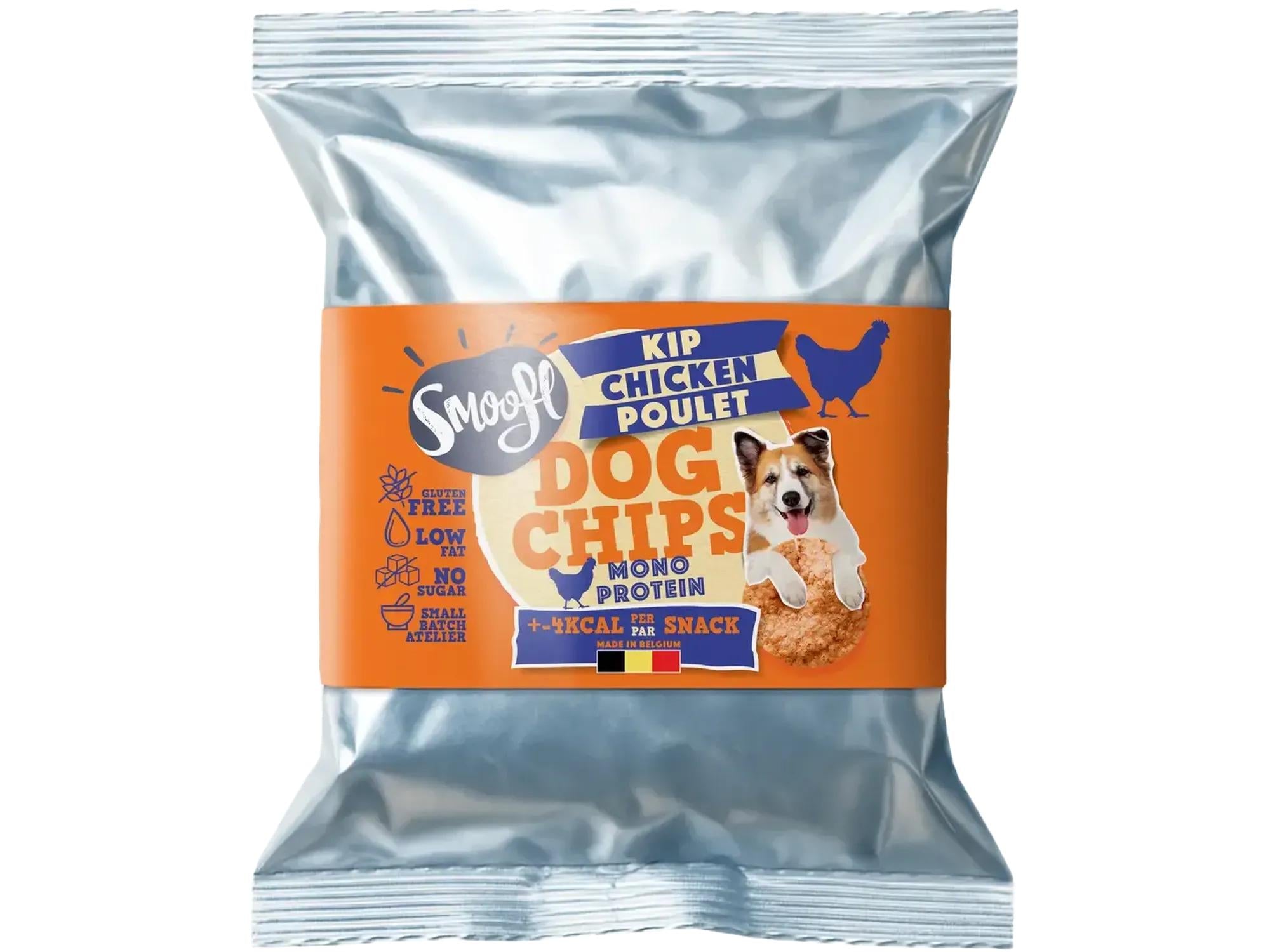 Smoofl Dog Chips Kylling 50 g – Kaloriefattig hundesnacks