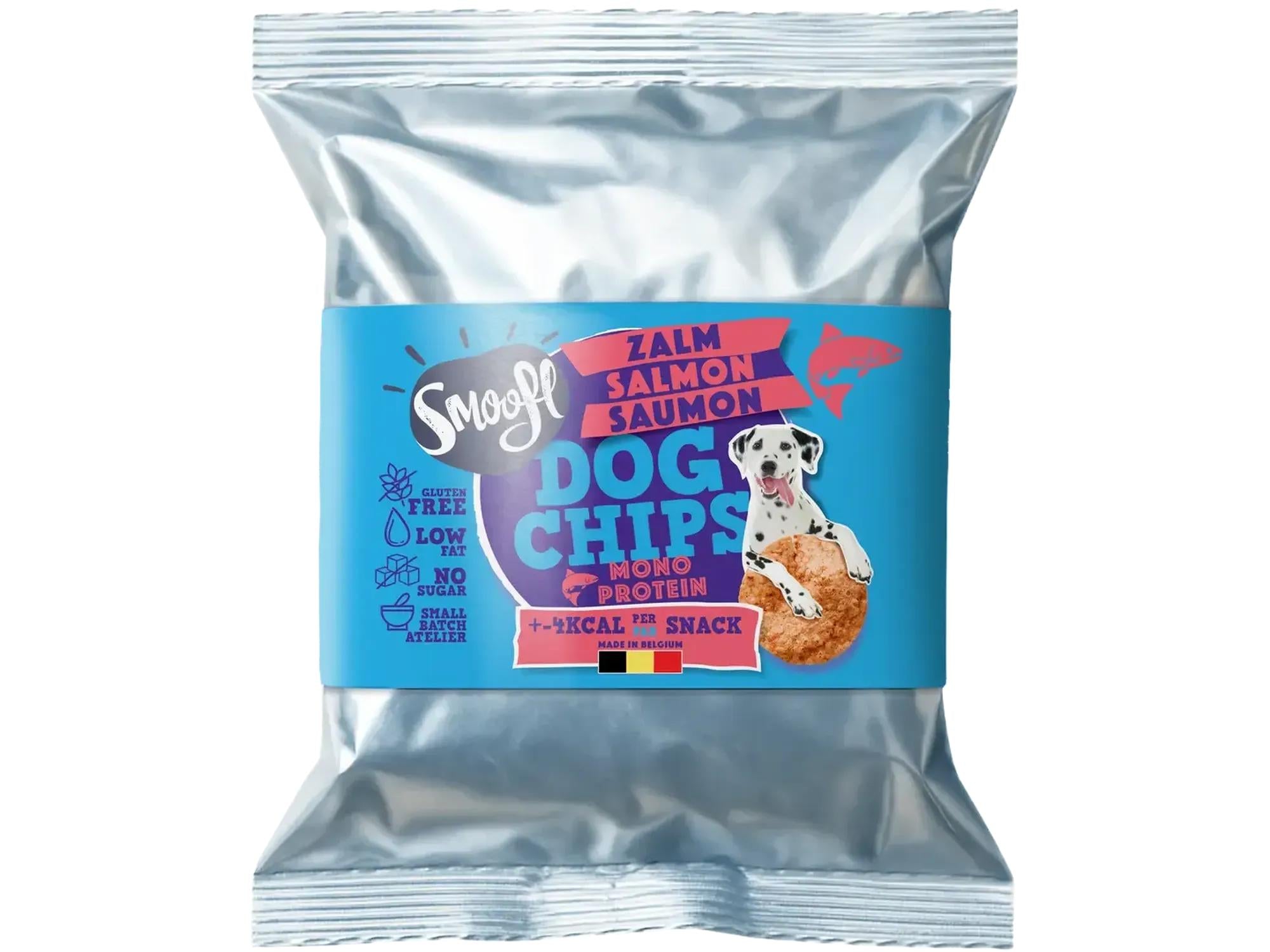 Smoofl Dog Chips Laks 50 g – Kaloriefattig hundesnacks