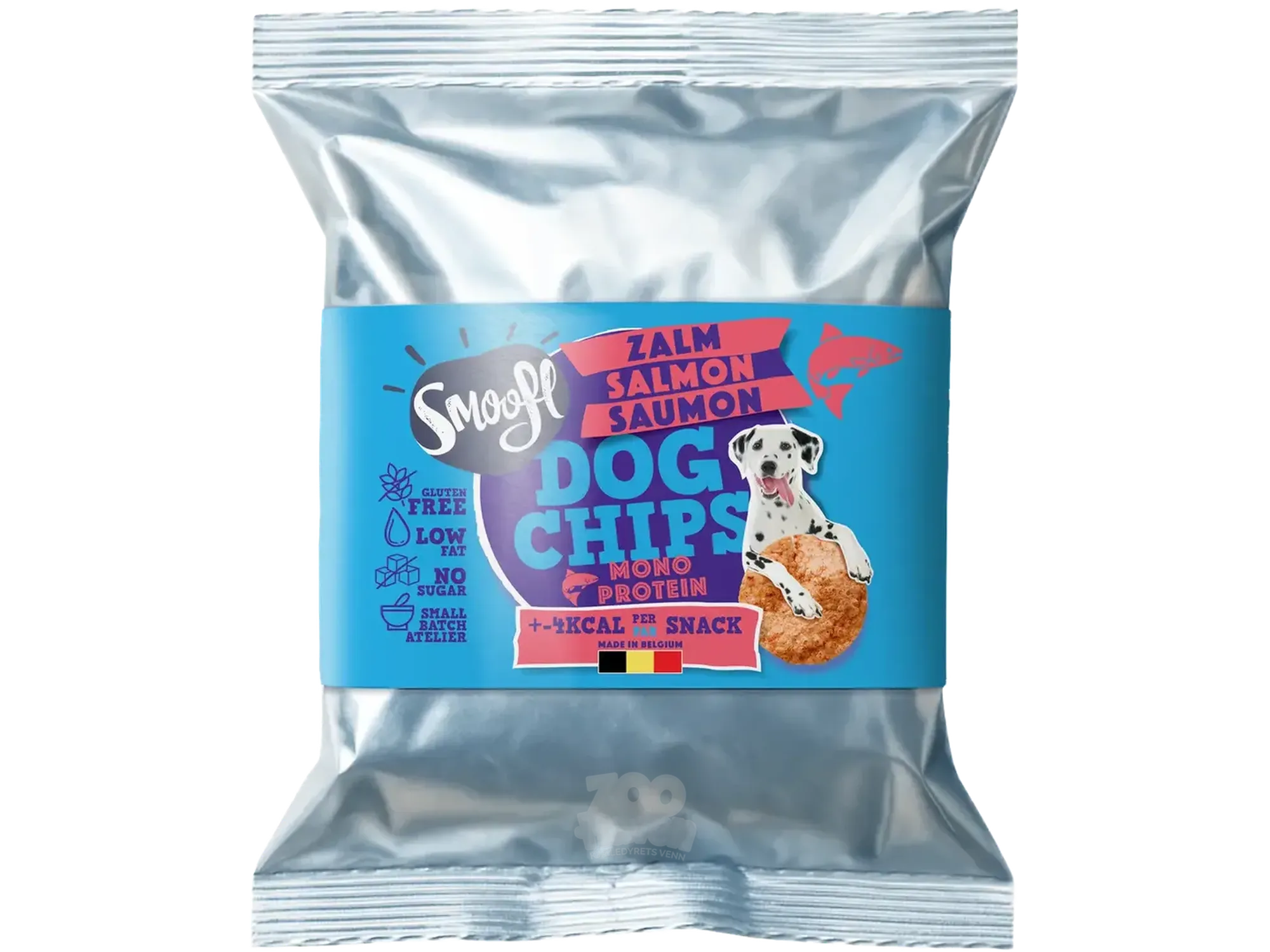 Smoofl Dog Chips Laks 50 g – Kaloriefattig hundesnacks