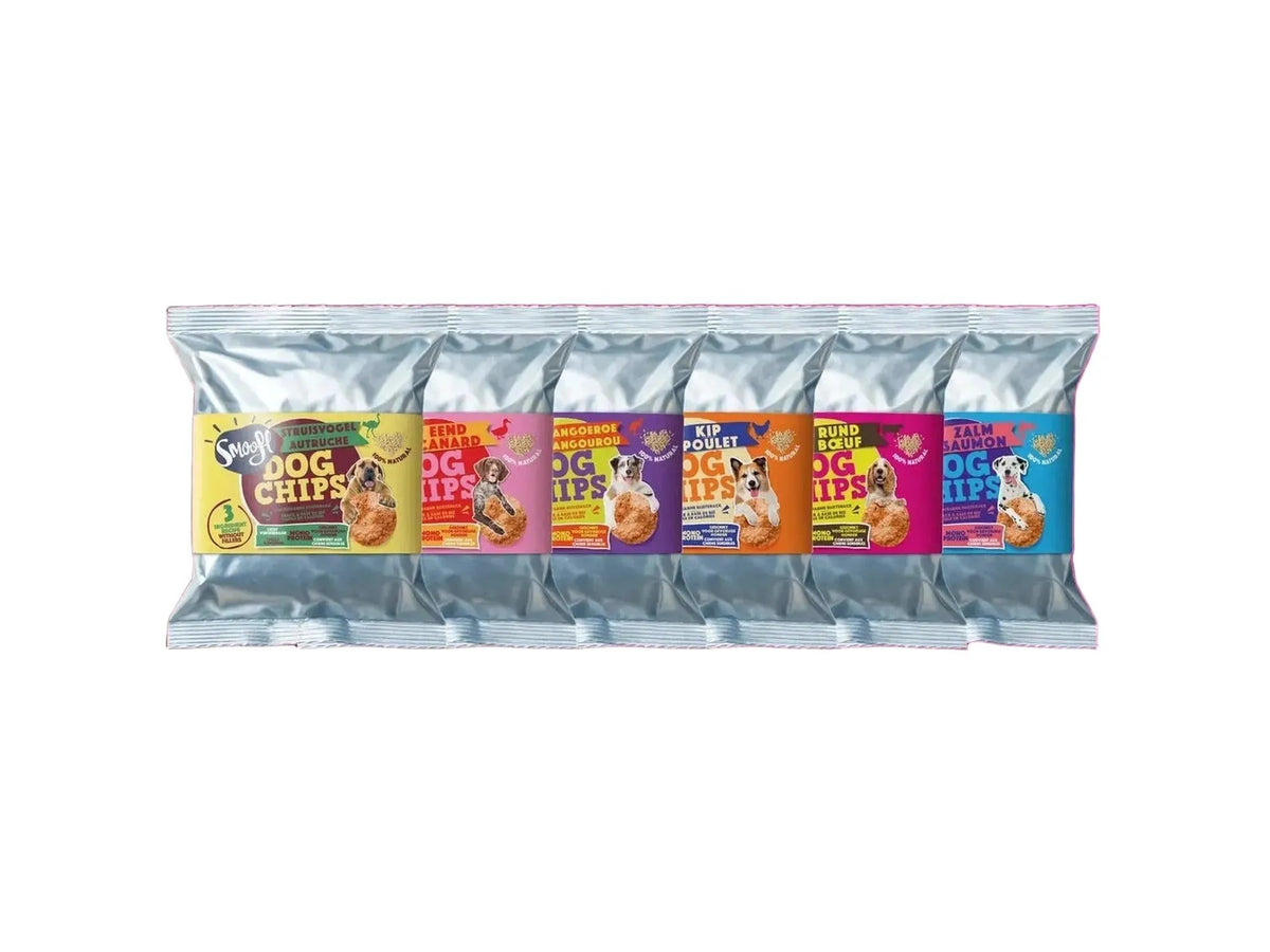 Smoofl Dog Chips Storfe 50 g – Kaloriefattig hundesnacks