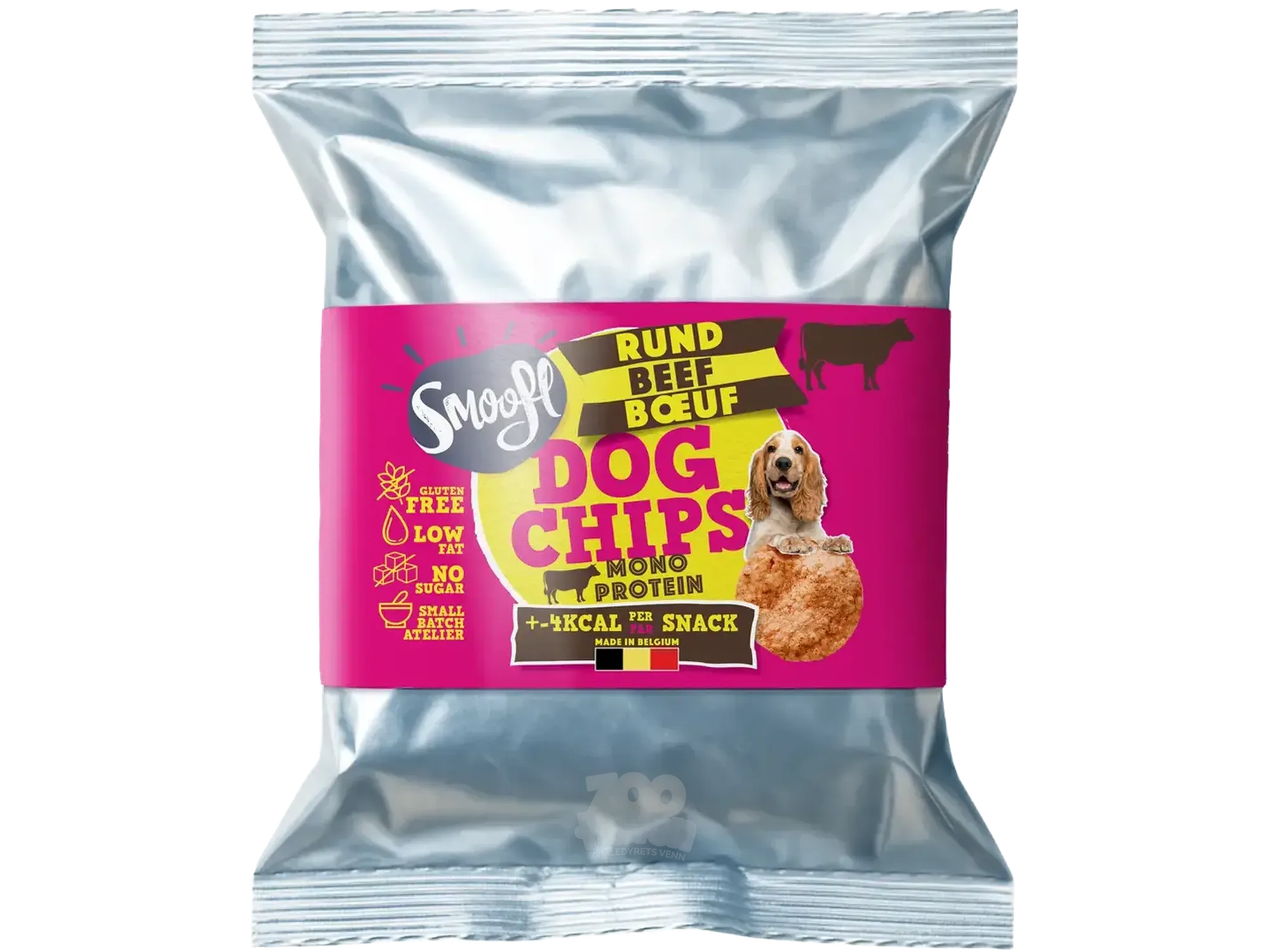 Smoofl Dog Chips Storfe 50 g – Kaloriefattig hundesnacks