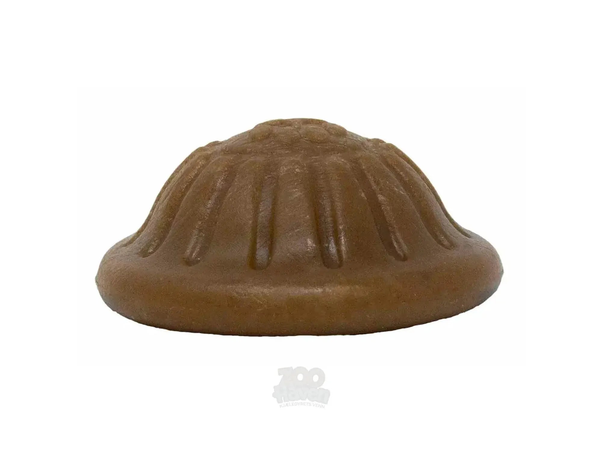 Brun, kuppelformet Starmark Everlasting Treat refill med riller, kyllingsmak, for hunder.