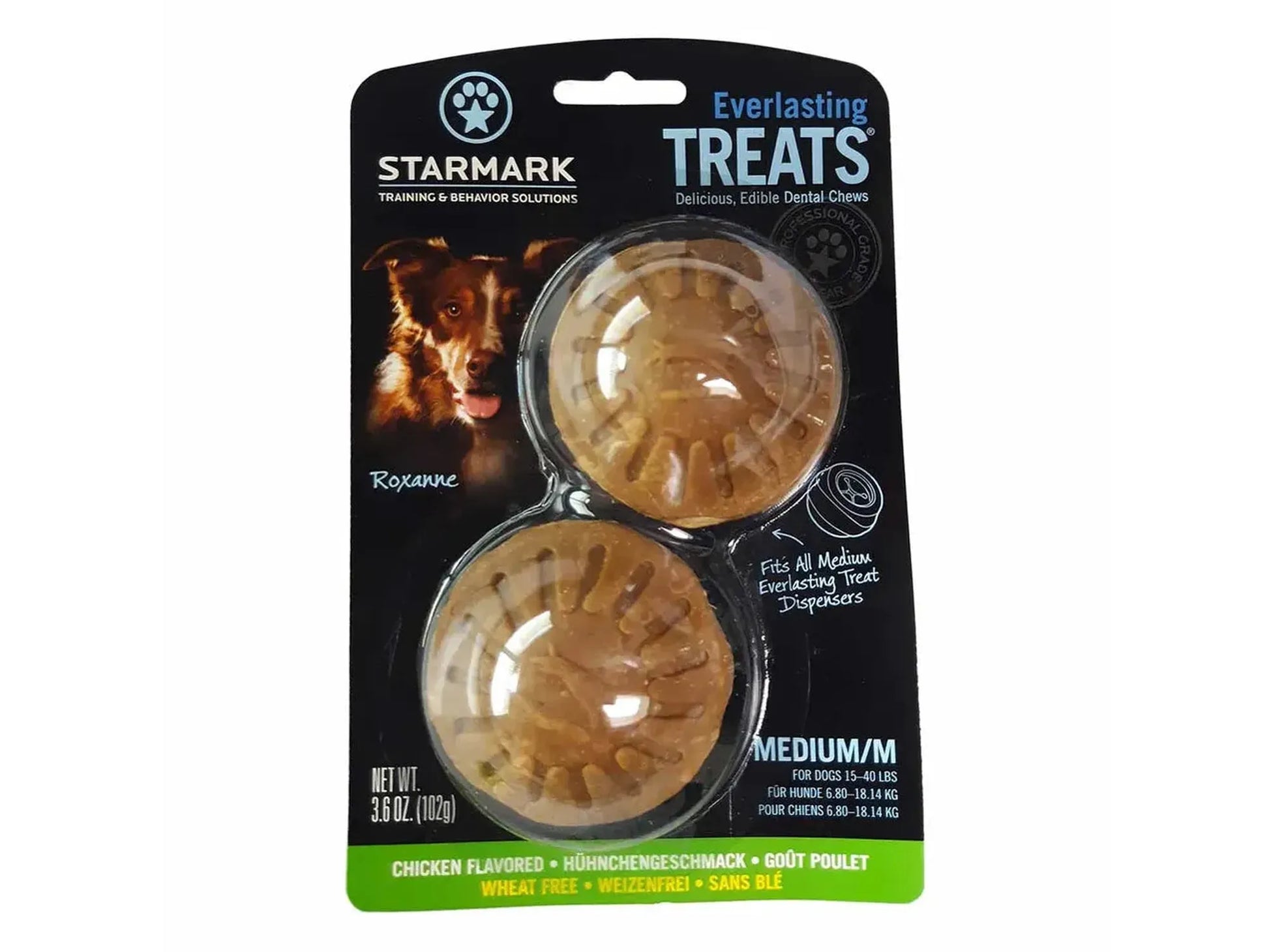 Starmark Everlasting Treat Refill medium, 2 kyllingsmak tyggegodbiter i blisterpakning.