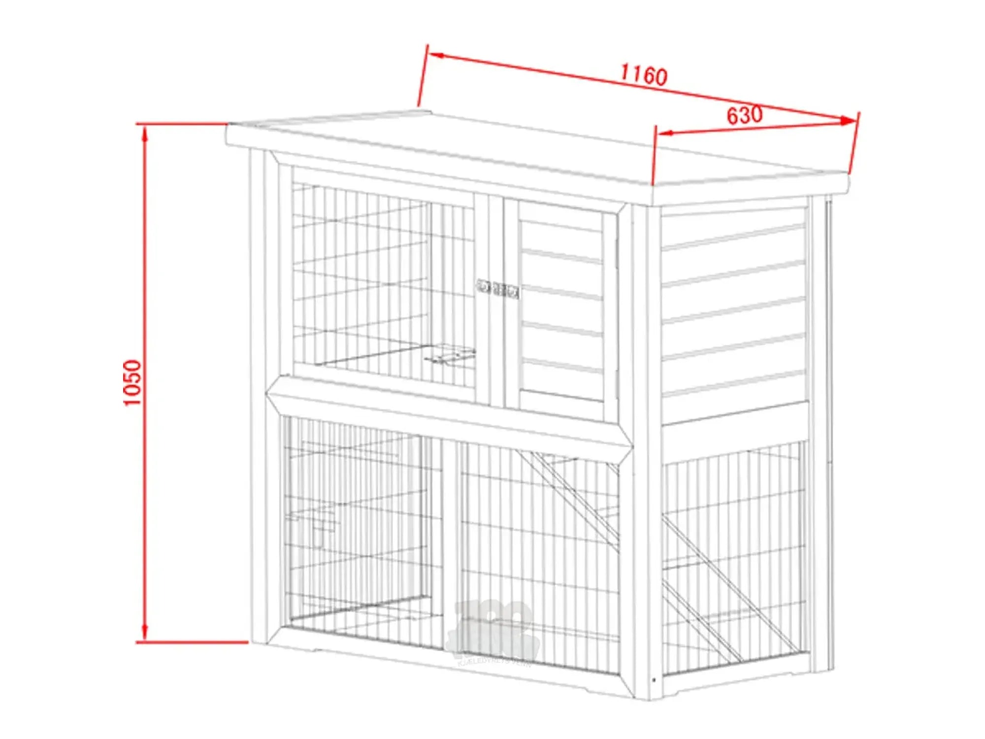 SunnyPet Ferie XL Kaninbur 2-Etasjer med Rampe 116x63x109,5 cm