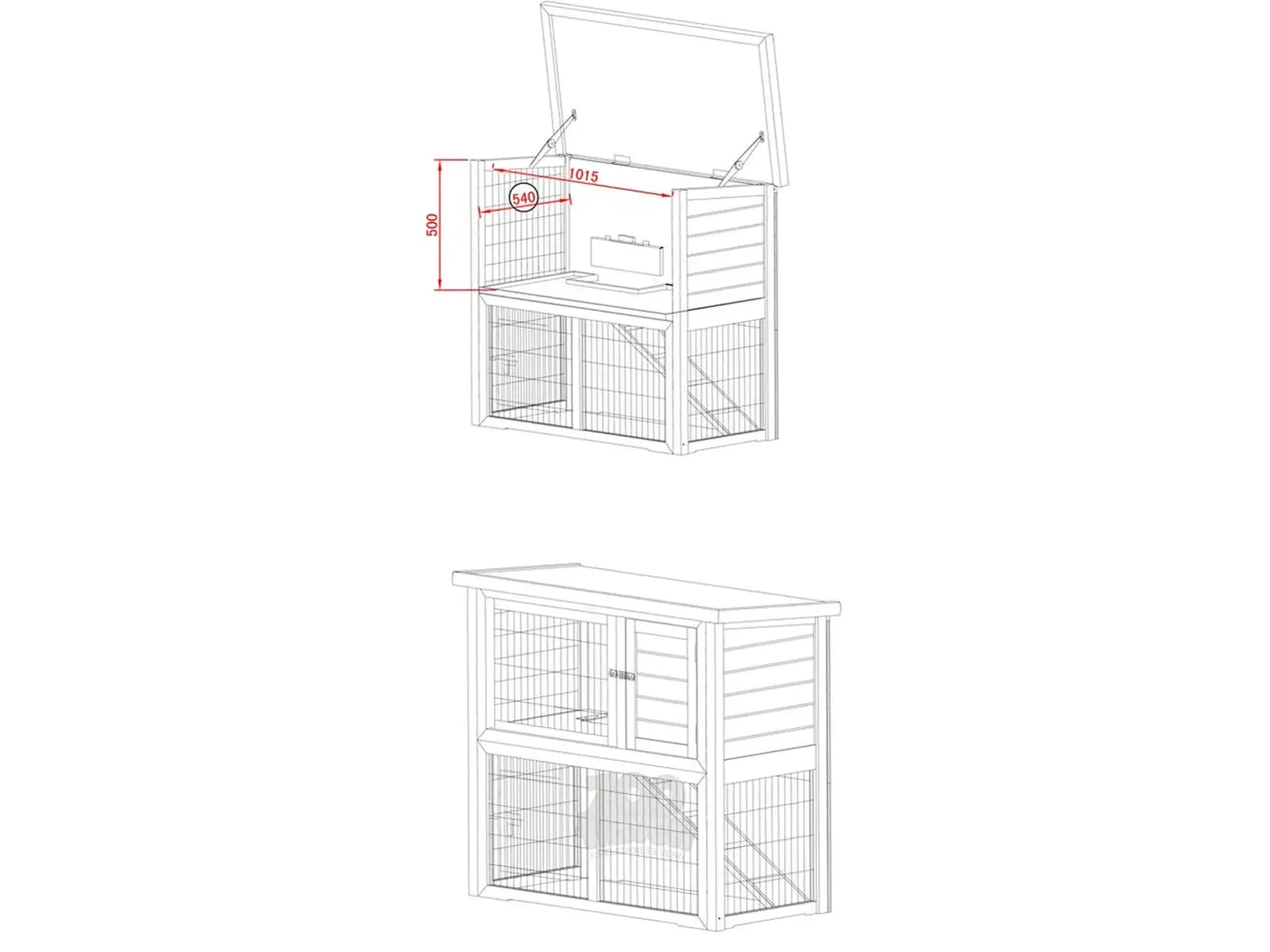 SunnyPet Ferie XL Kaninbur 2-Etasjer med Rampe 116x63x109,5 cm