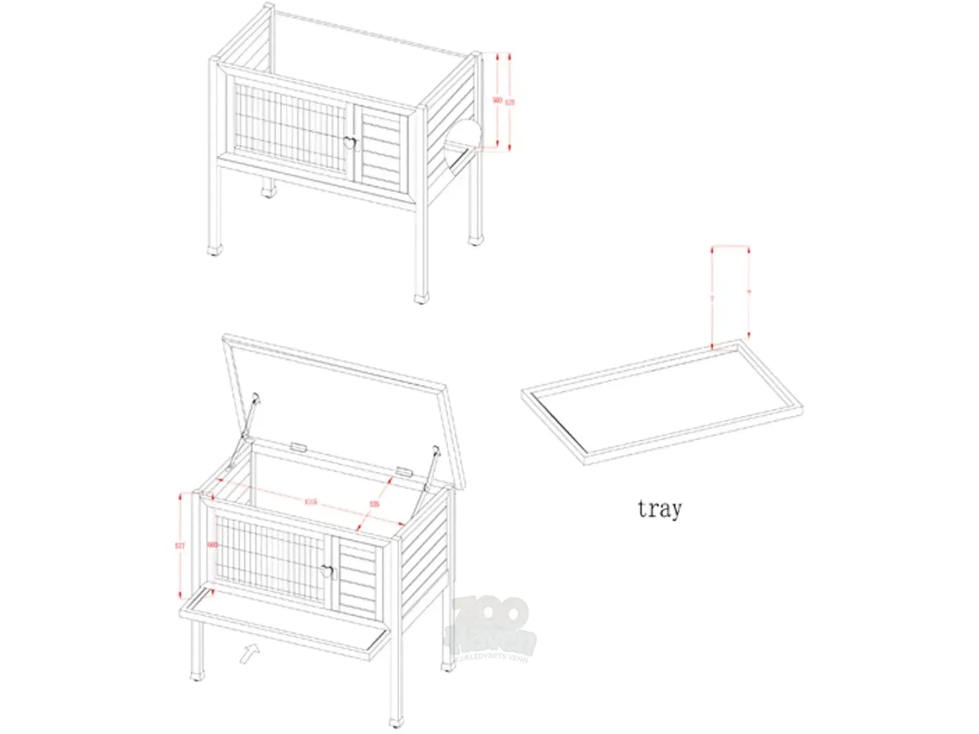 SunnyPet Ferie XL Kaninbur med Ben 116x63x92 cm (Kanin)