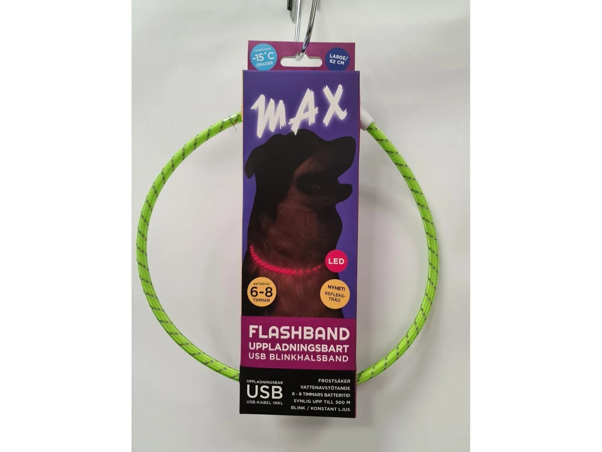 Tass Max Flash LED-blinkehalsbånd 62 cm til hund