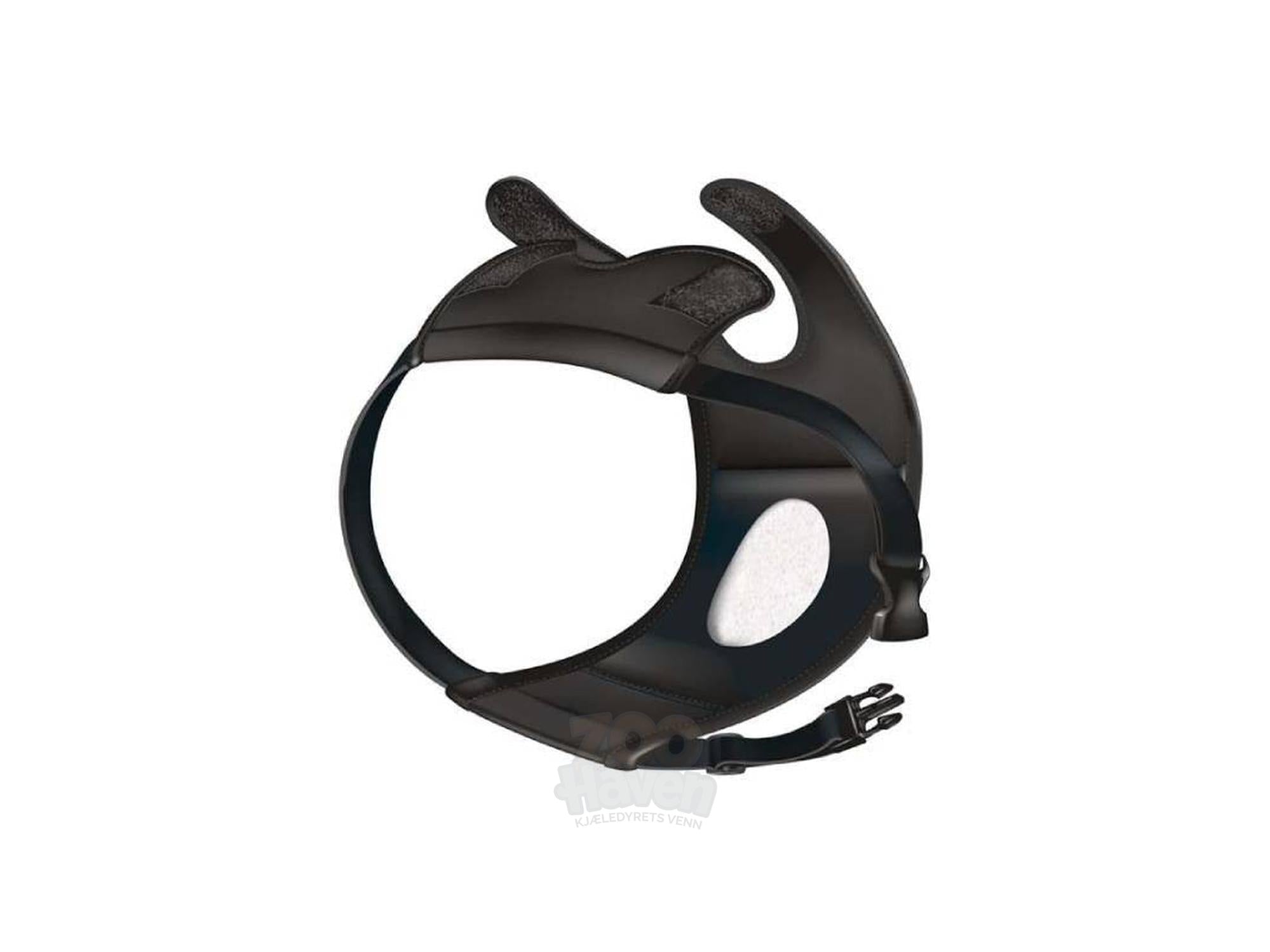 Sorte beskyttelsesbukser for hund, XL (56–68 cm), med justerbare stropper og mykt fôr.