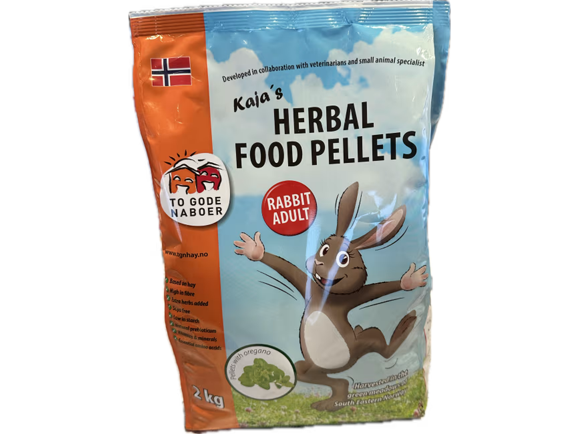 To Gode Naboer Kaja’s Kanin Herbal Pellets med Oregano 2 kg