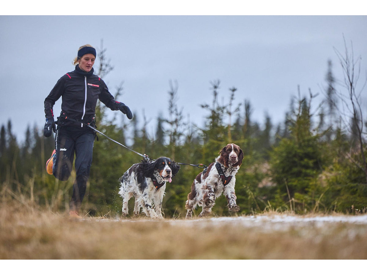 Non-stop dogwear Touring double koblingsbånd for to hunder – Svart/grå