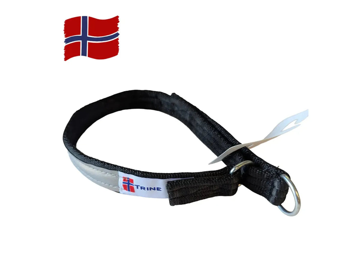 Trine Webbhalsbånd med 3M-refleks – Sort
