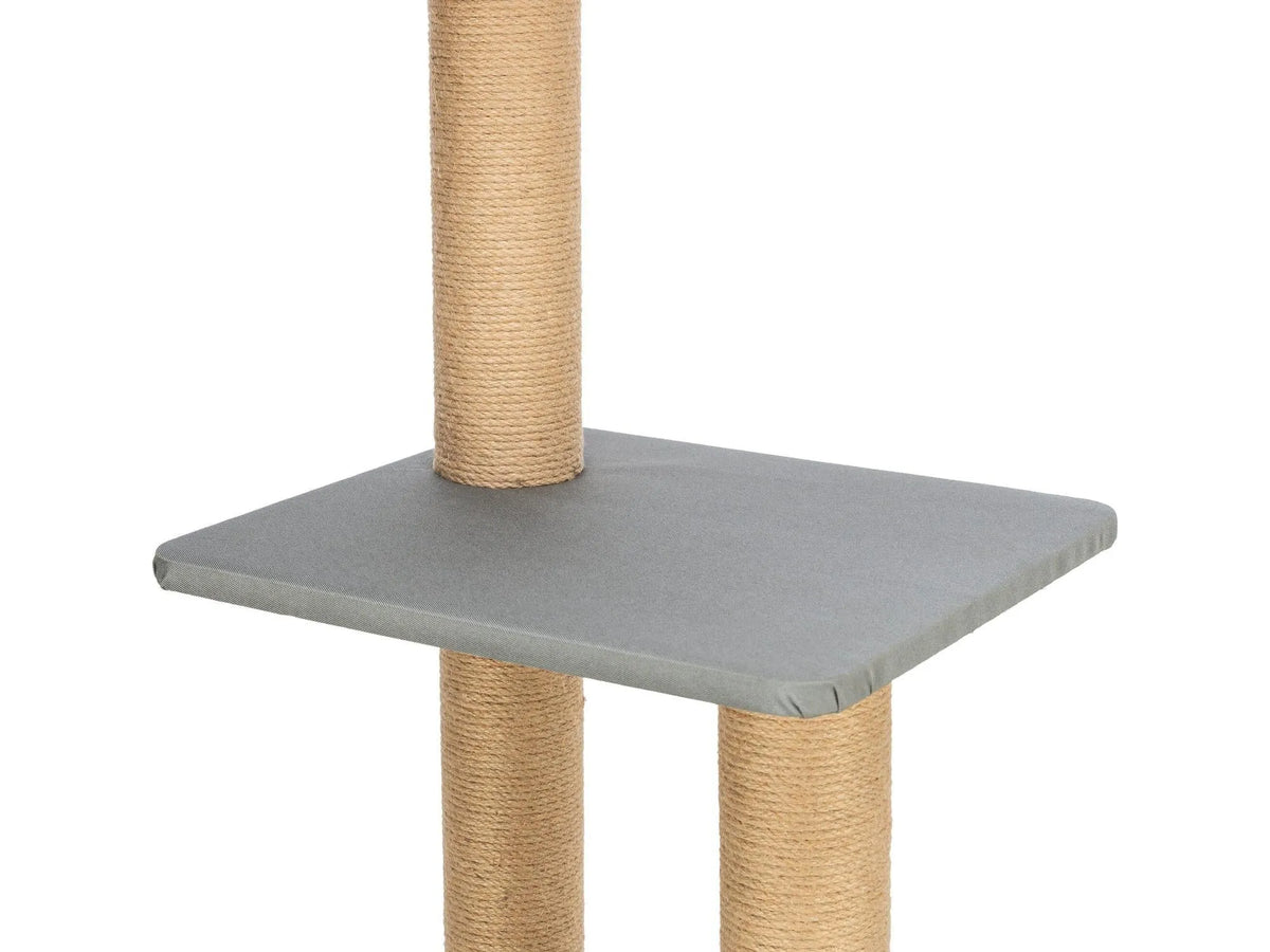 Grått Trixie Amalia utendørs kloretre med jute-stolper og polyrattan-hule.