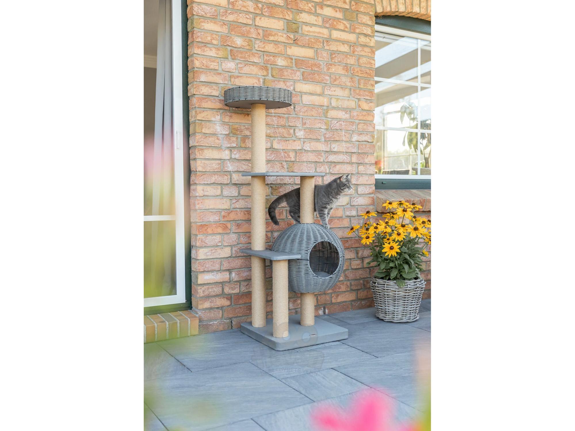 Trixie Amalia utendørs kloretre med hule 48 × 143 × 48 cm – Grå