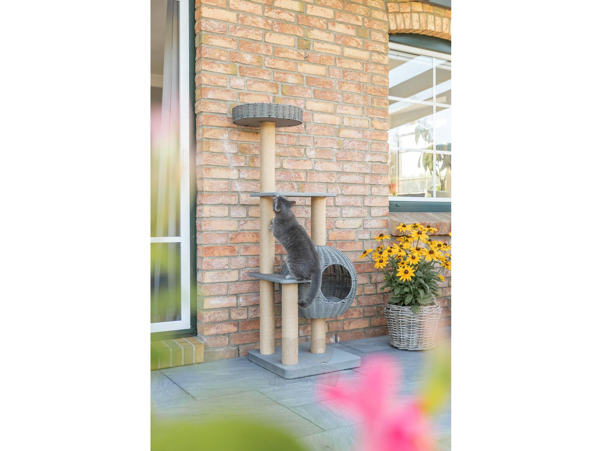 Trixie Amalia utendørs kloretre med hule 48 × 143 × 48 cm – Grå