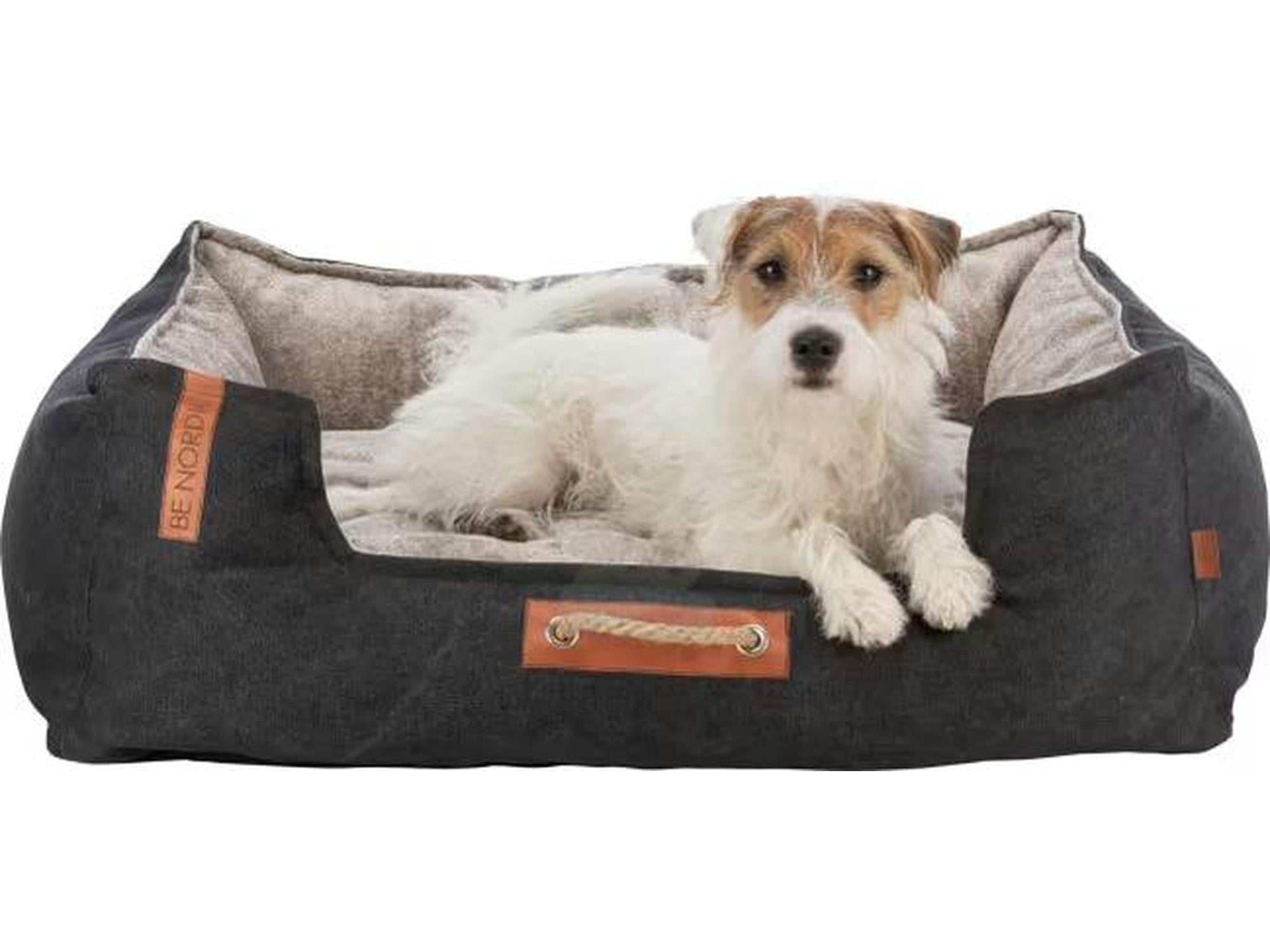 Trixie BE NORDIC Canvas/Softplysj Sort/Sand Hundeseng