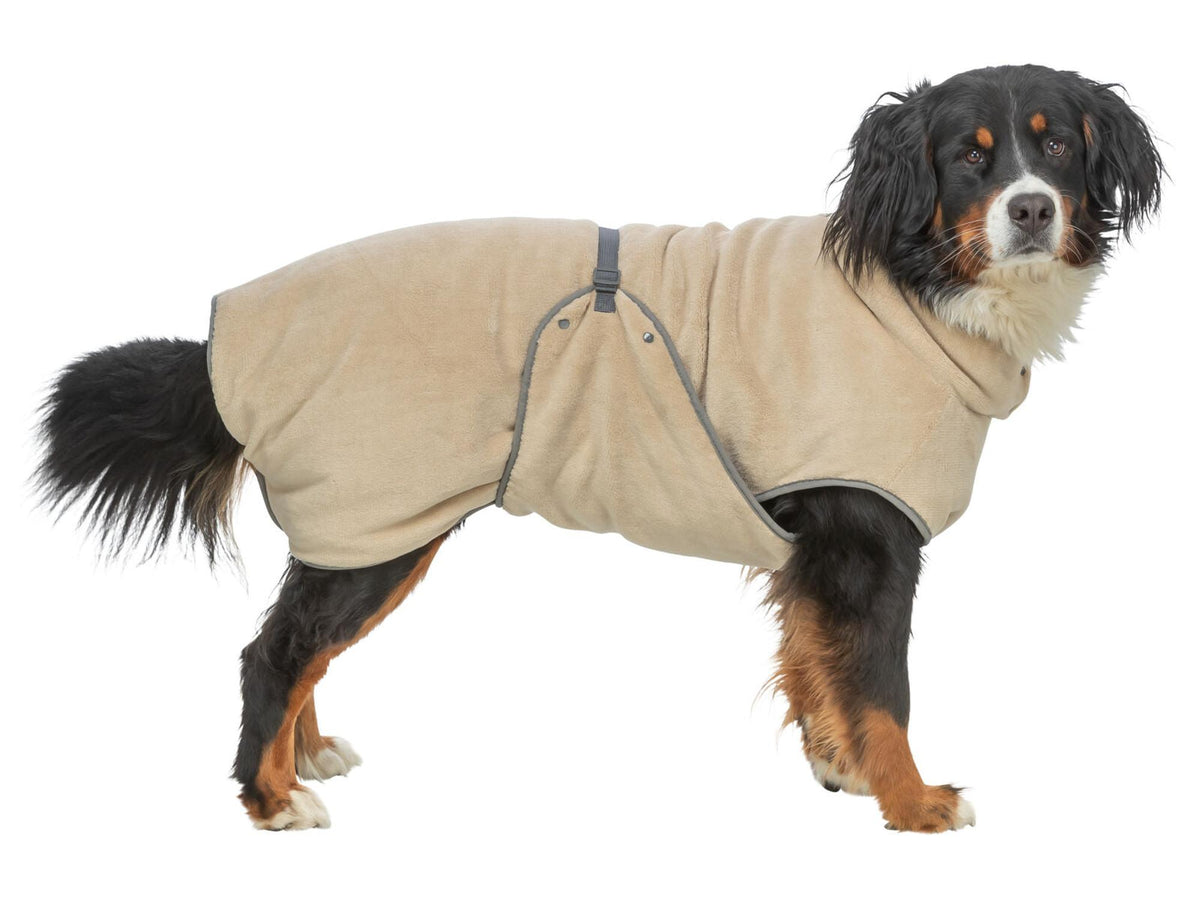 Trixie Badekåpe i mikrofiber til hund, beige/grå
