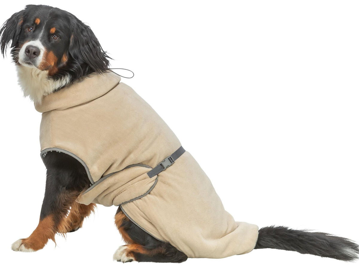 Trixie Badekåpe i mikrofiber til hund, beige/grå