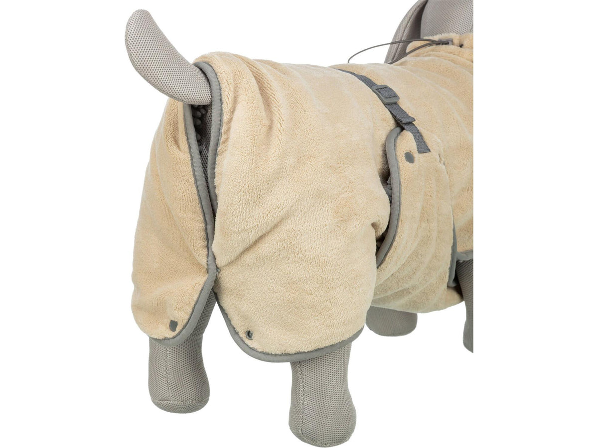 Trixie Badekåpe i mikrofiber til hund, beige/grå