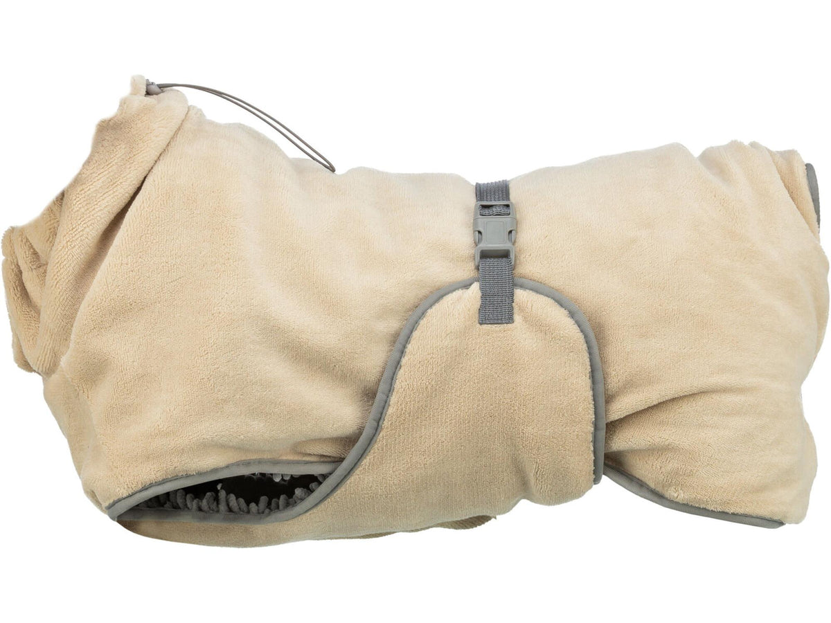 Trixie Badekåpe i mikrofiber til hund, beige/grå