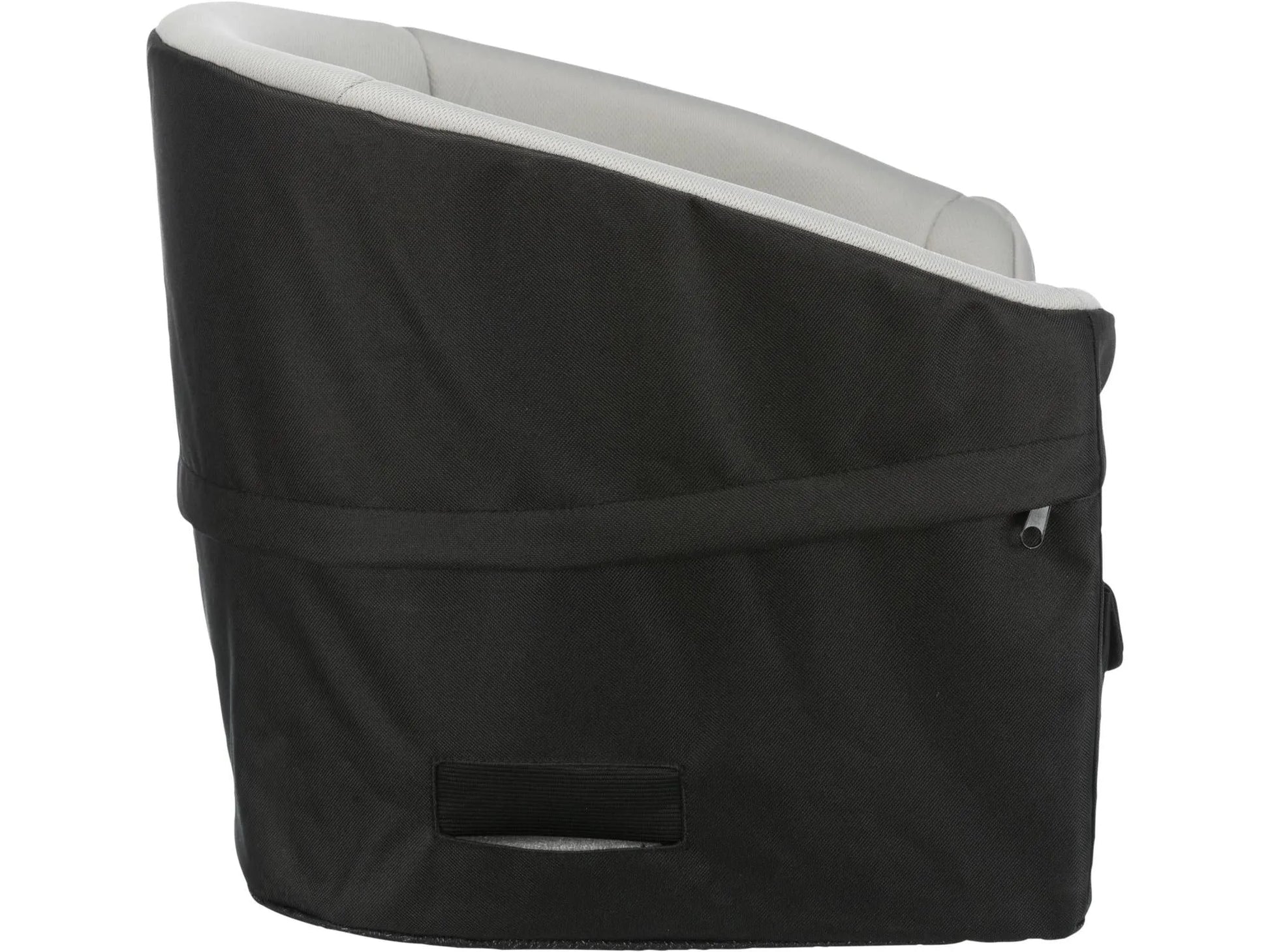Trixie Bilsete Hund, sort nylon og grå plysj, 41x39x42cm, for små hunder opptil 8kg.