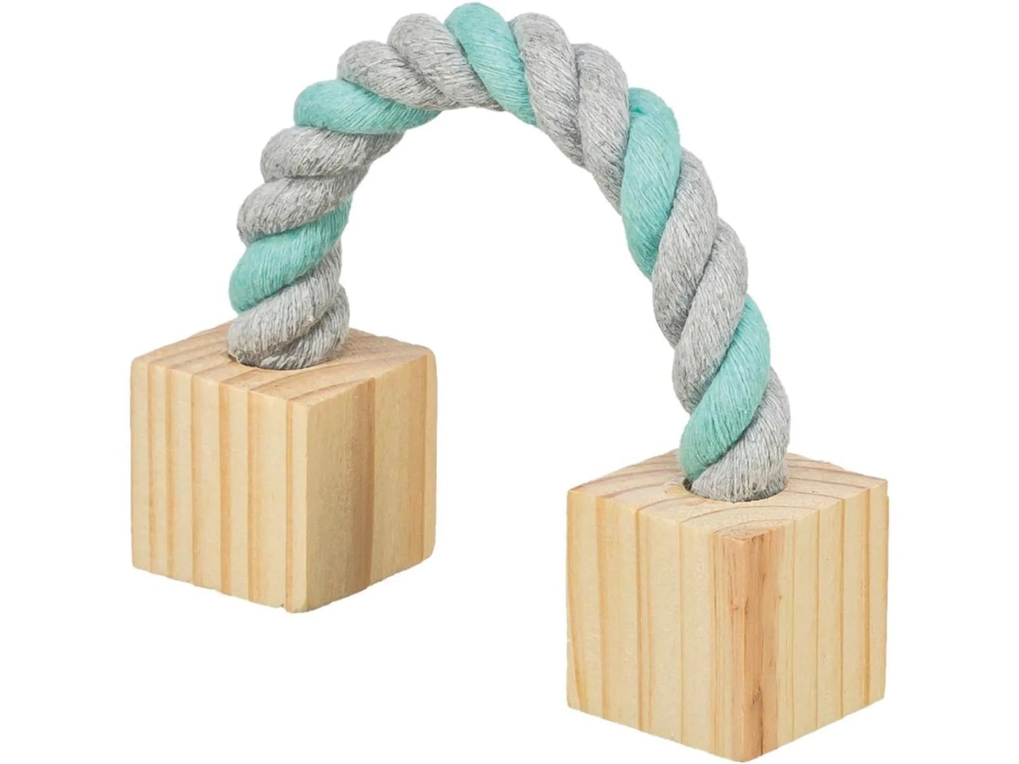 Trixie Bomulltau med treklosser naturlig lekety for fugl