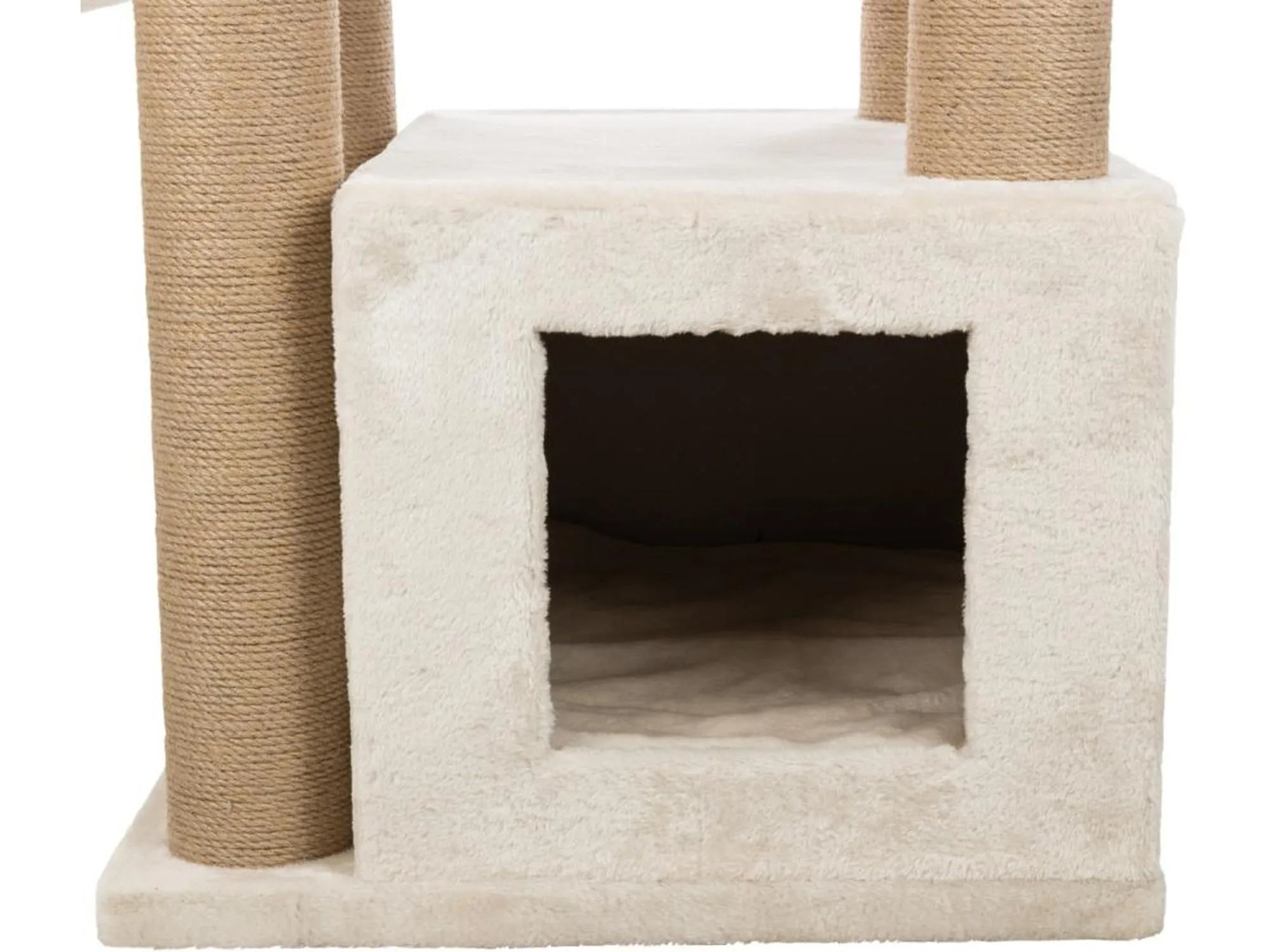 Trixie Elia XXL klorestativ med beige sisalstolper og myke, kremfargede huler og plattformer for katter.