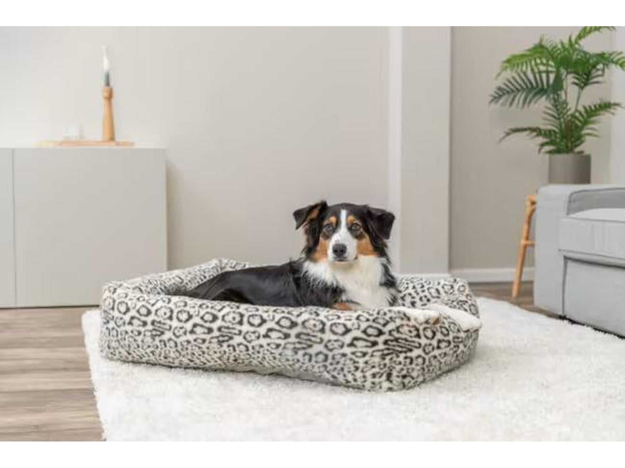 Trixie Hundeseng i Myk Plysj Leo Cream Leopard
