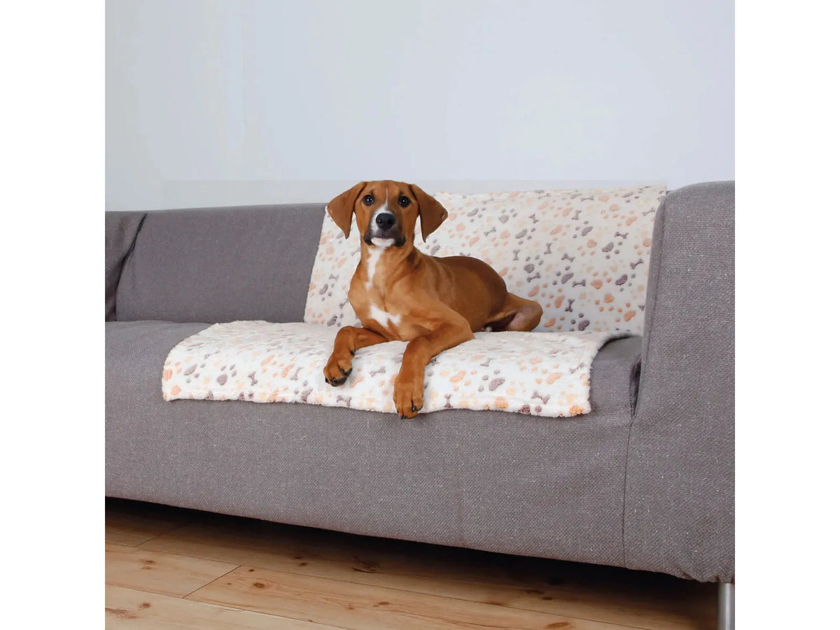 Trixie Jimmy Soft Fleeceteppe Hvit/Beige med Poter