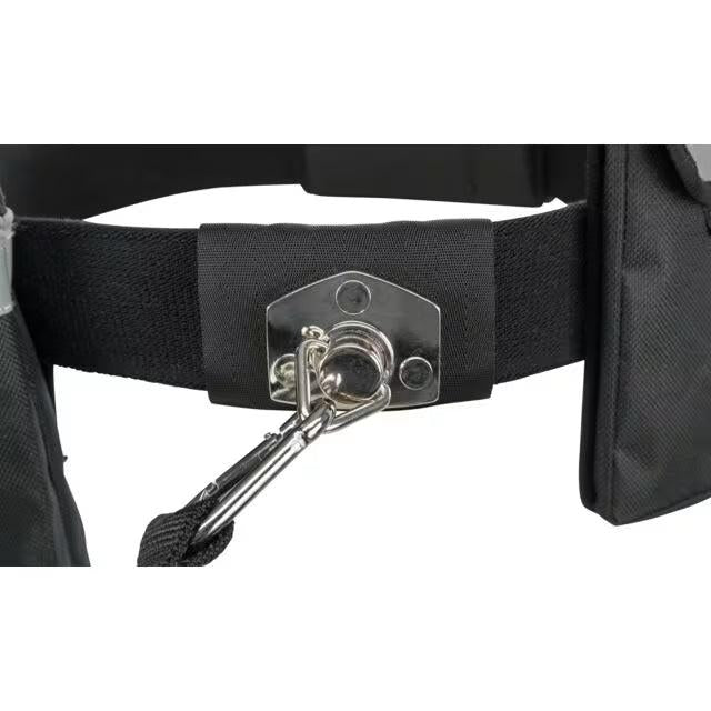Trixie Joggeline 1275 svart joggebelte med metallkrok og svingledd for hund, detaljert nærbilde.
