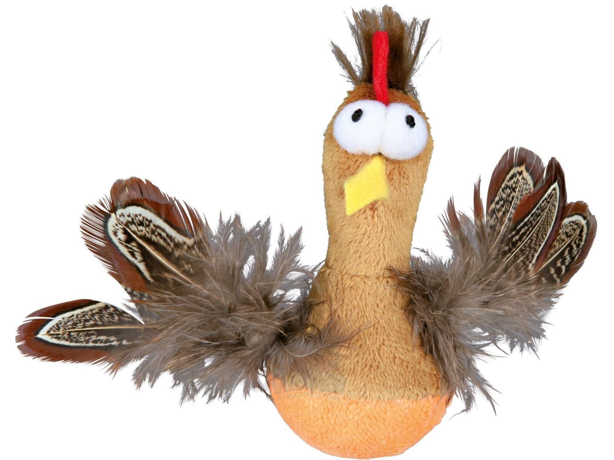Trixie Katteleke Bobo Kylling med Fjær og Lyd 10cm