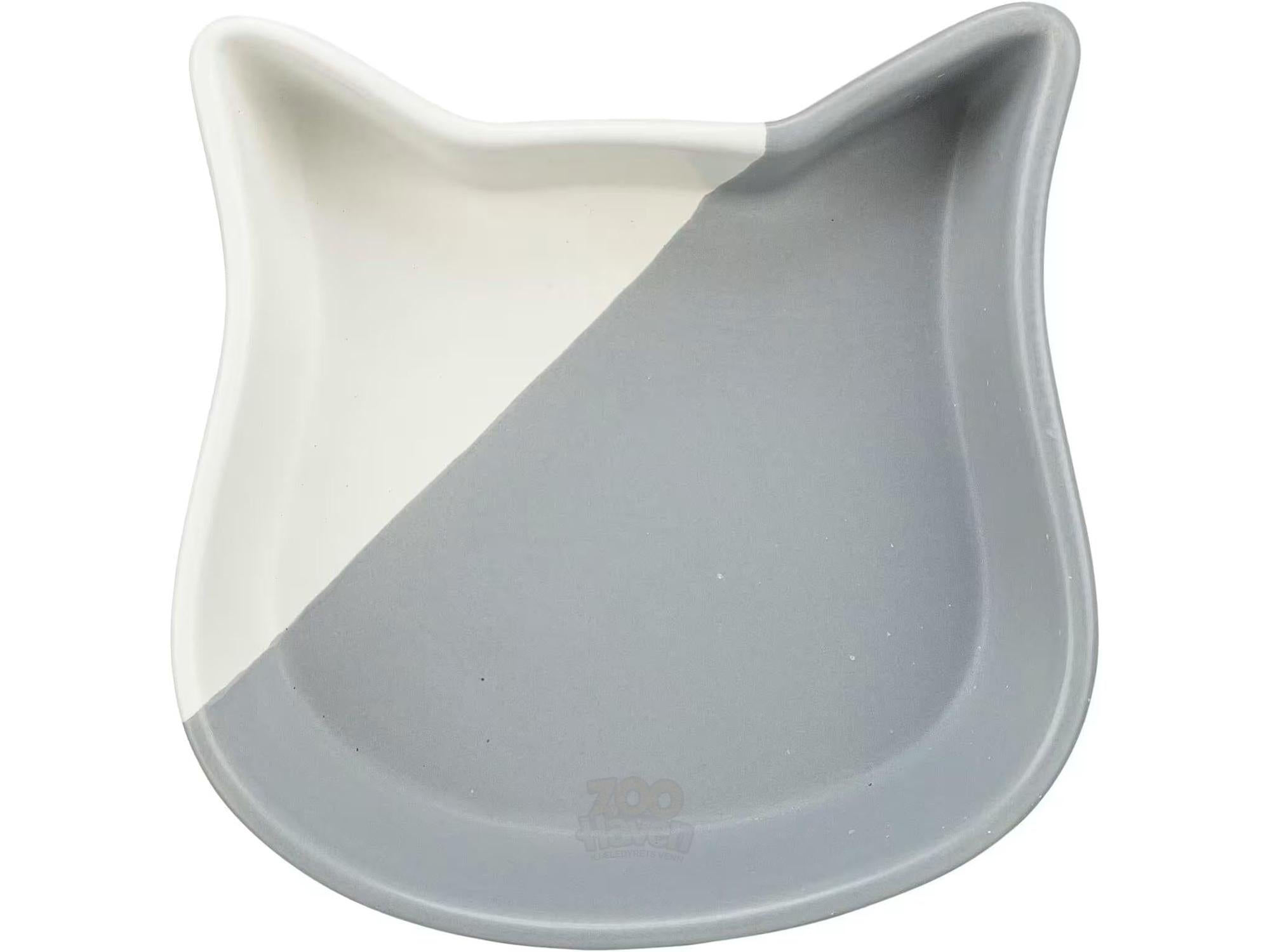 Trixie Katteskål Kattehode 0,2L Ø13cm Keramikk Grå/Hvit