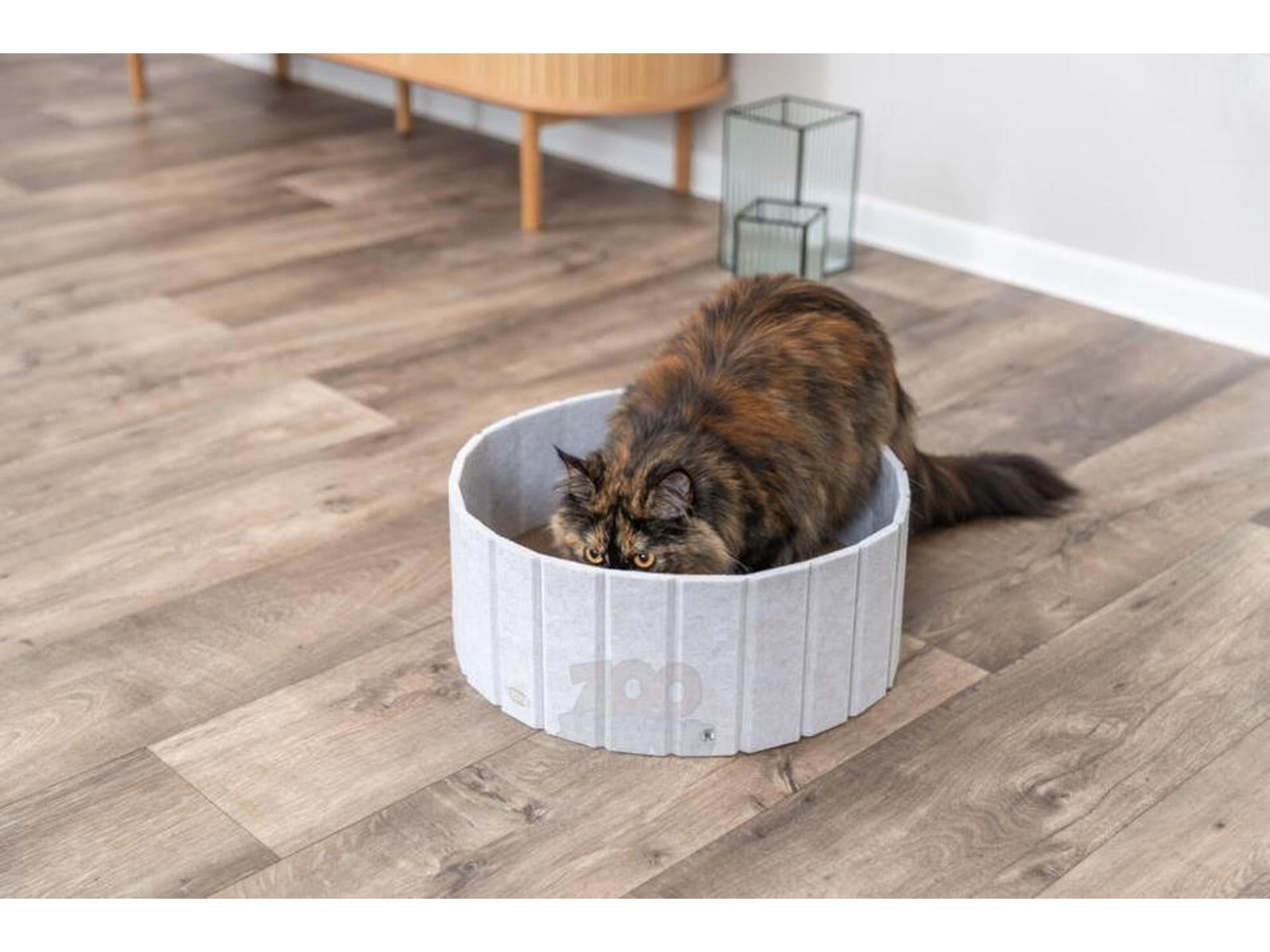 Trixie Kradseseng med Filtkant og Katteurt Ø38 × 16 cm – Creme