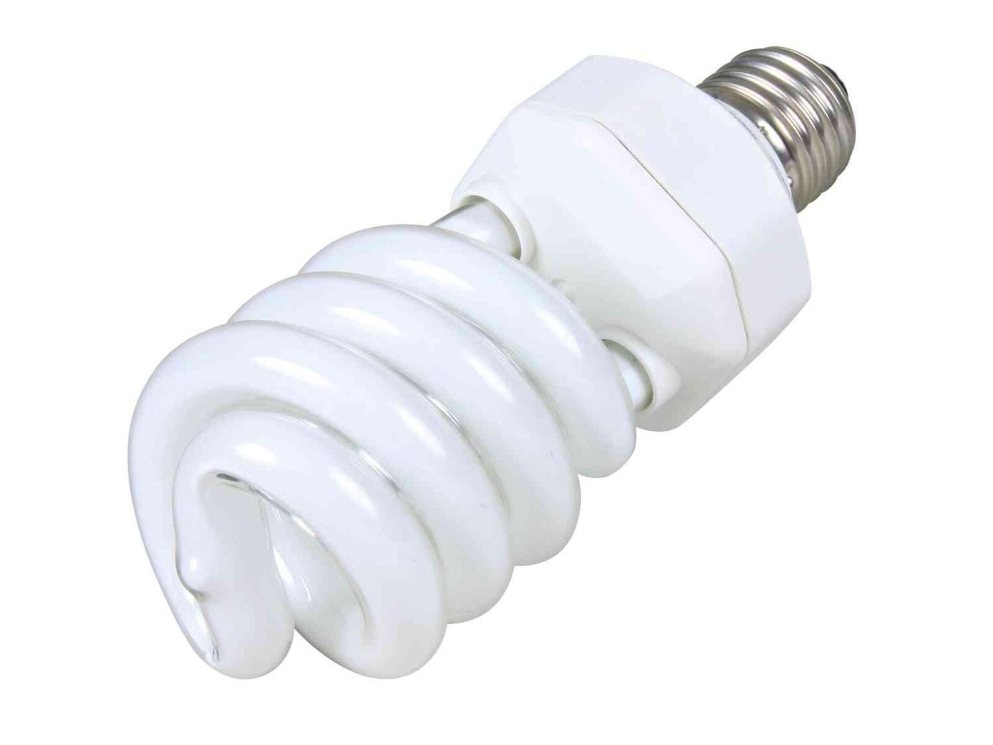 Hvit Trixie 23W UV-lyspære for fugl, spiralformet med E27-sokkel.