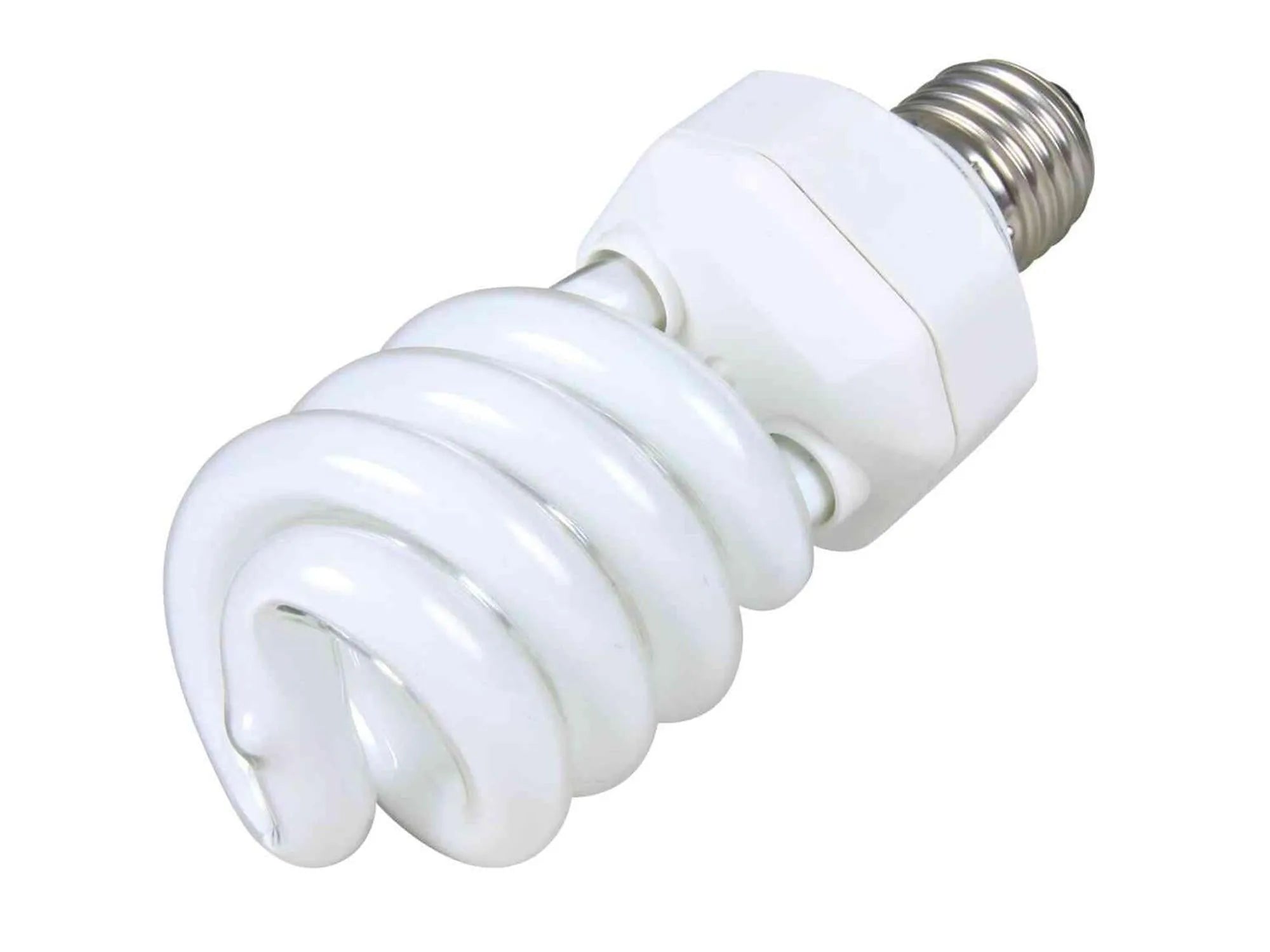 Hvit Trixie 23W UV-lyspære for fugl, spiralformet med E27-sokkel.