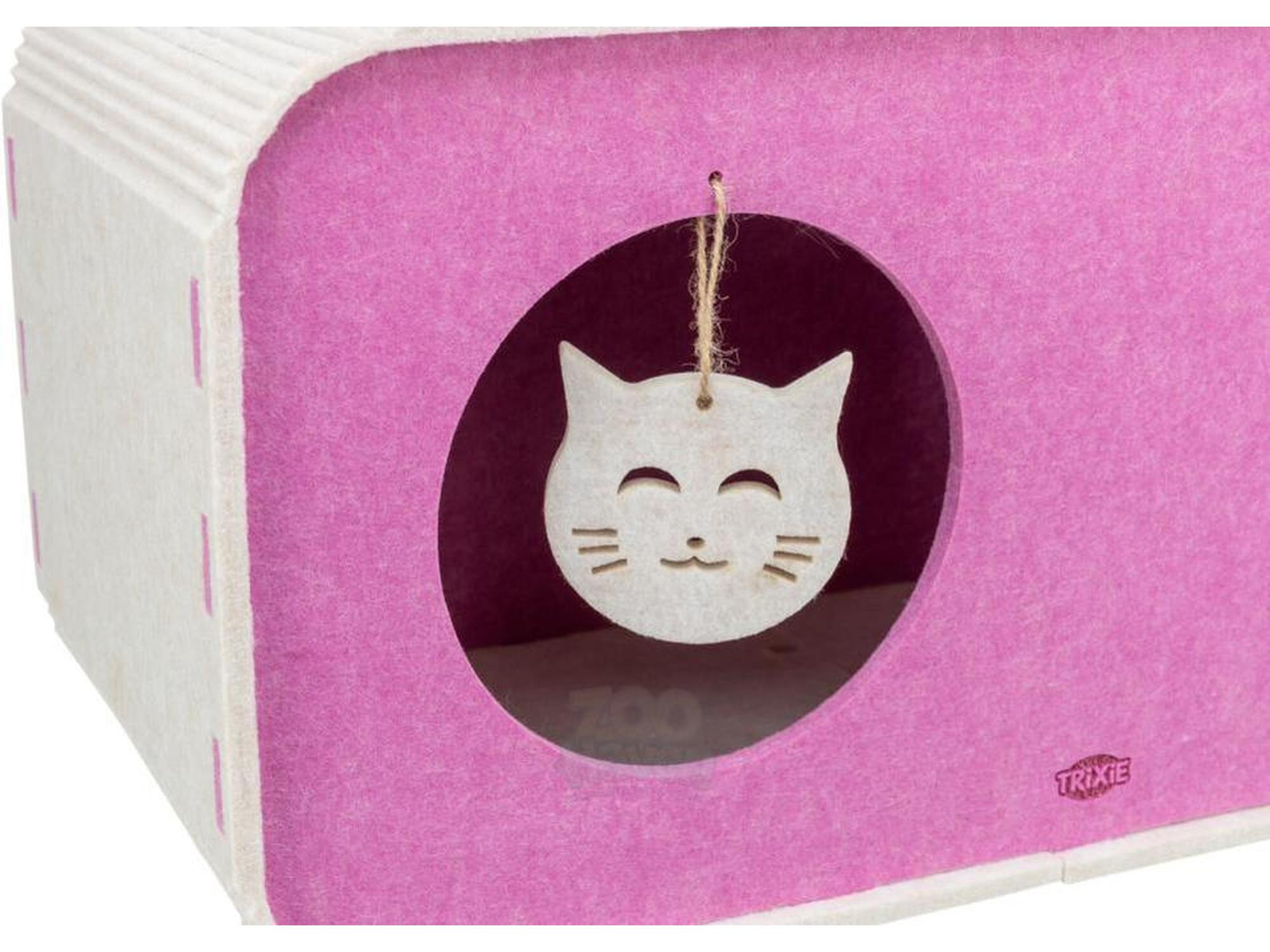 Trixie Merle Kattehule i Filt – Firkantet 58 × 29 × 27 cm Berry