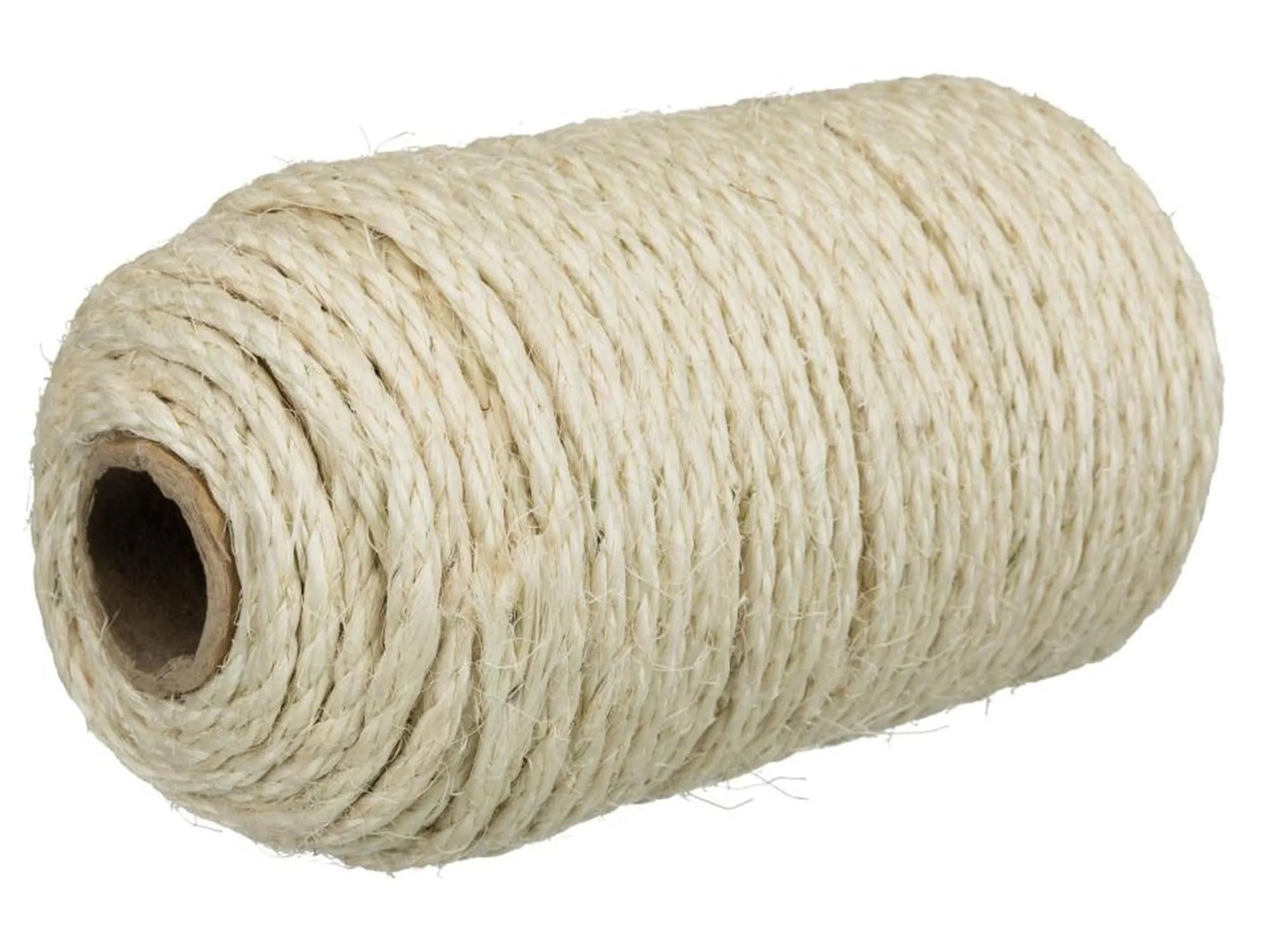 Trixie Natural sisal tau på rull, 50 meter, 4-6mm tykkelse, for klorestativ og DIY-prosjekter.