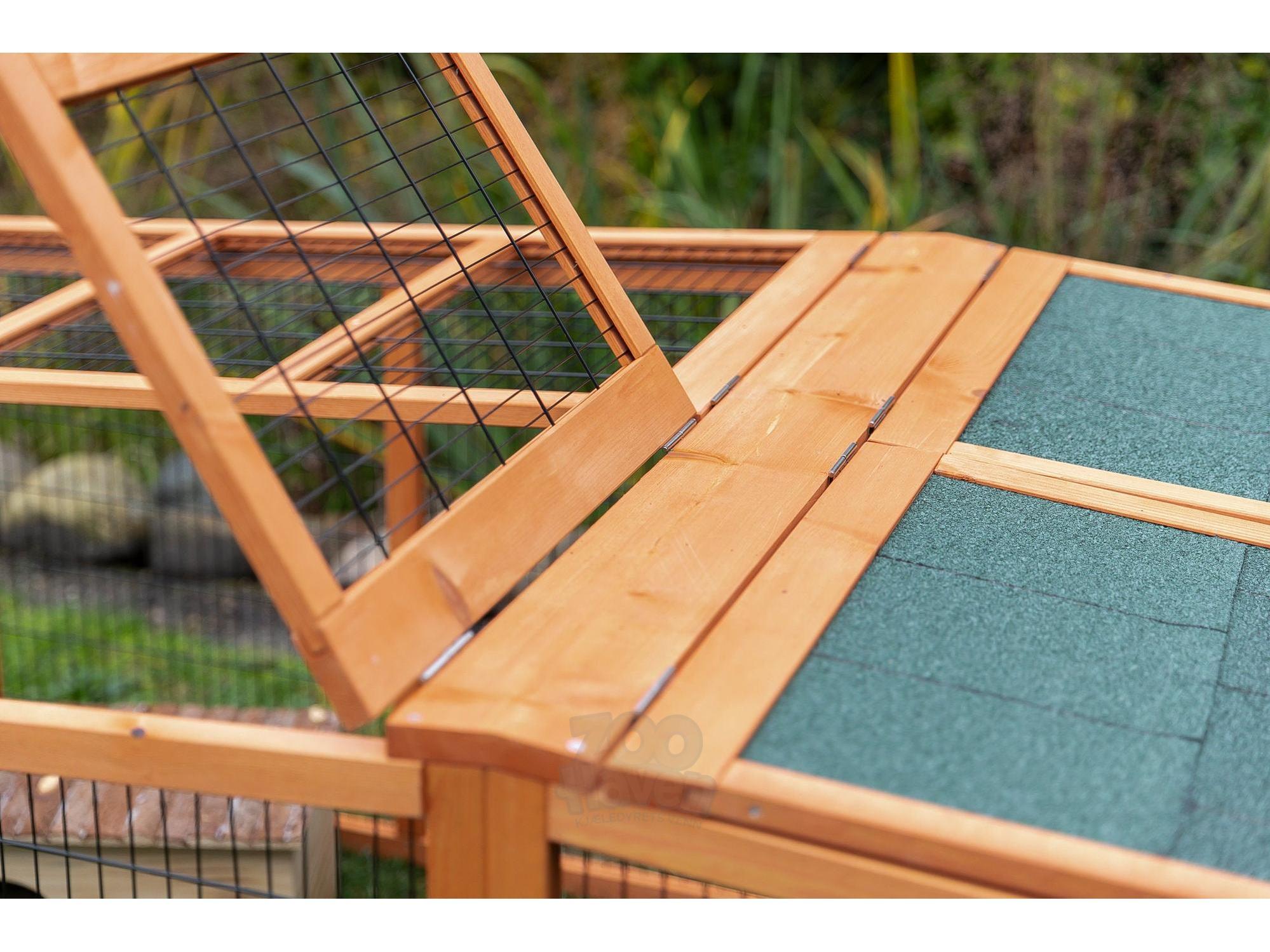 Trixie Outdoor Run XL med tak – brun 233x79x116 cm
