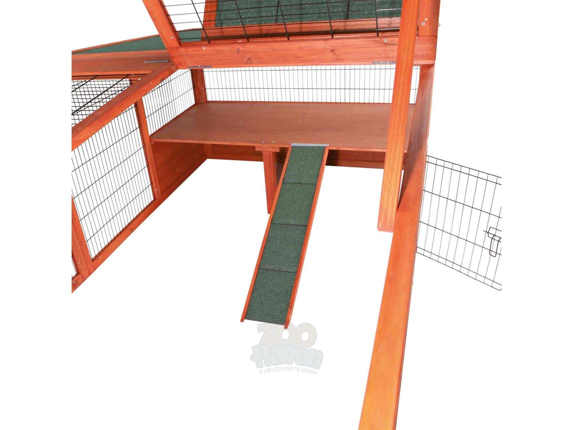 Trixie Outdoor Run XL med tak – brun 233x79x116 cm