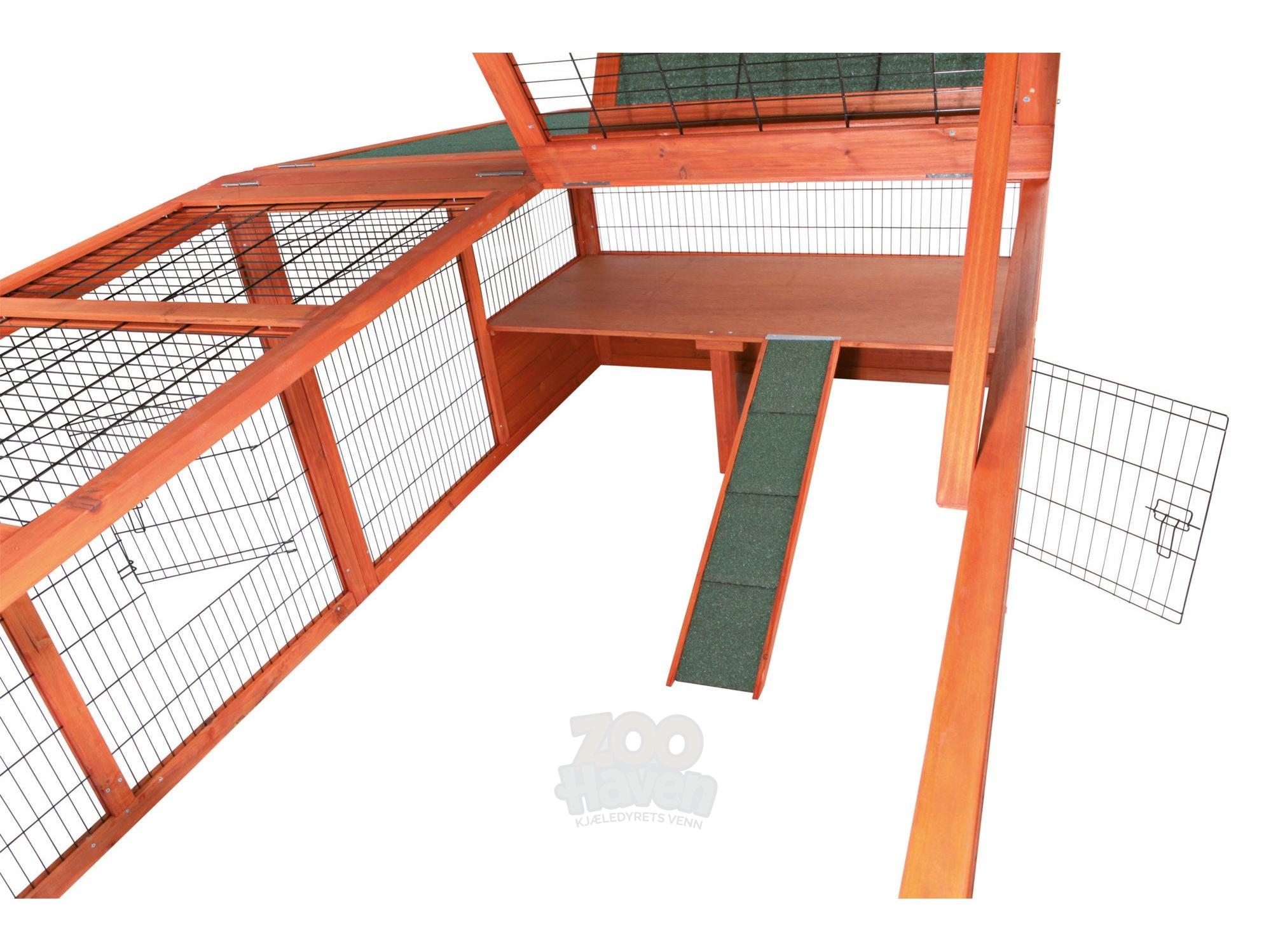 Trixie Outdoor Run XL med tak – brun 233x79x116 cm